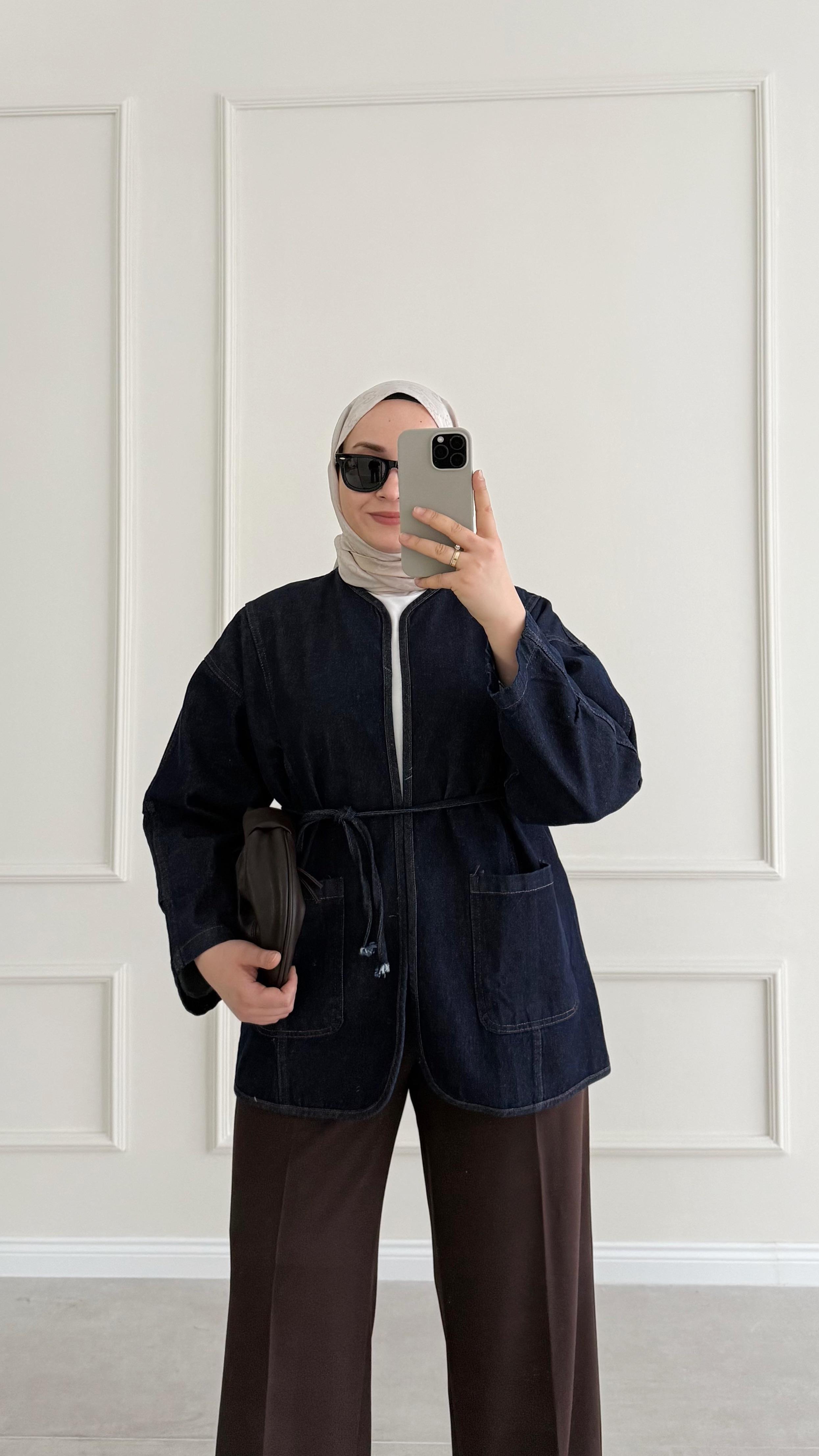 Tello Lacivert Denim Kimono