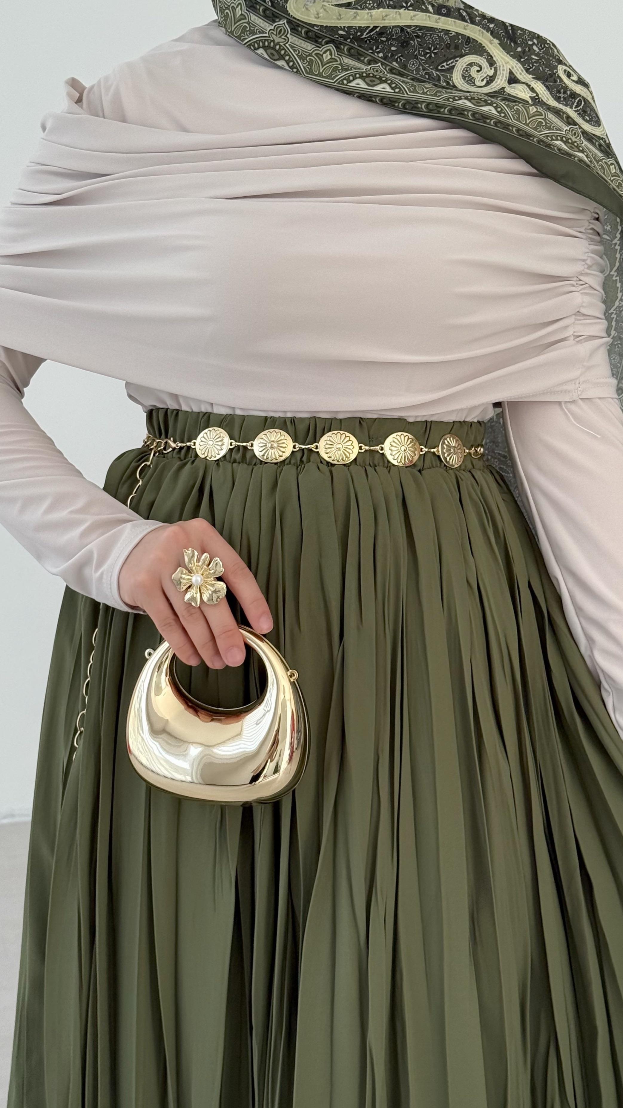 Terla Oval Gold Zincir Kemer