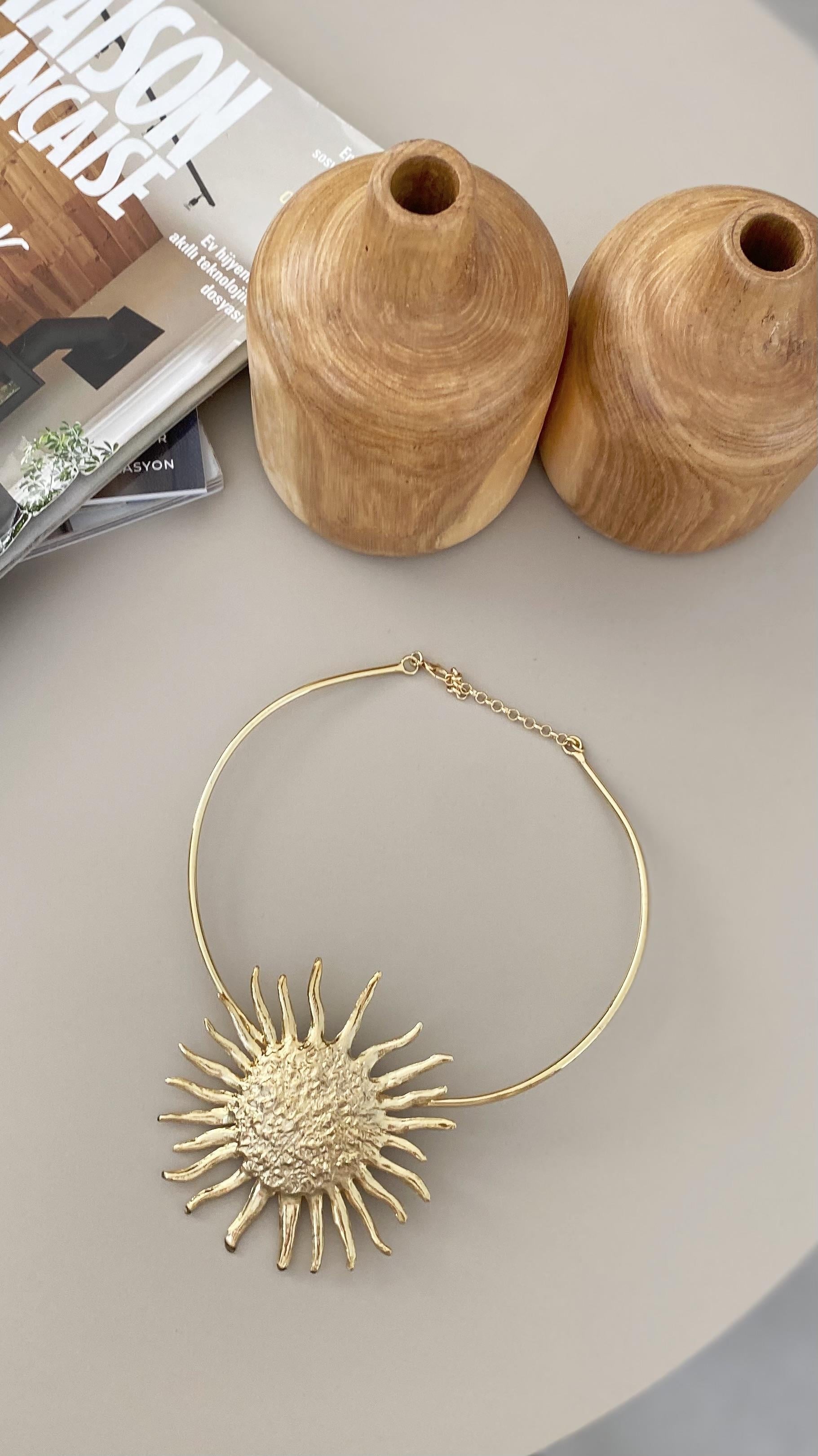 Yalen Güneş Gold Tasarım Kolye