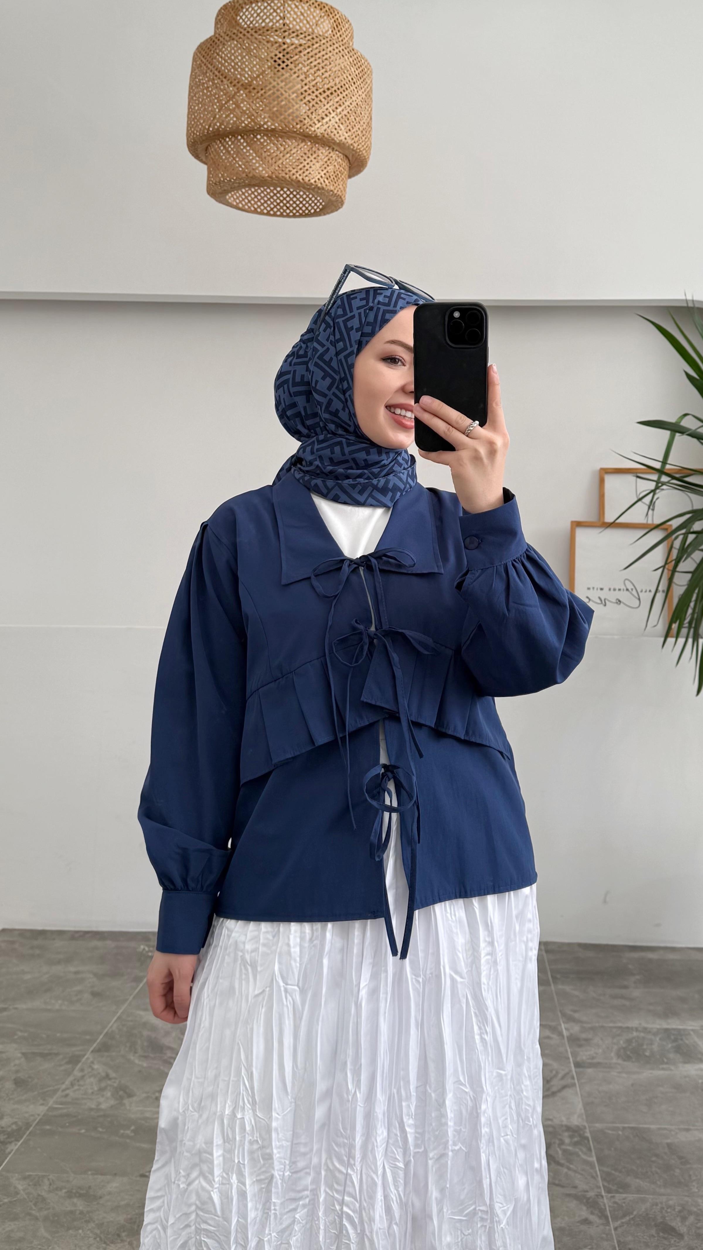 ZRA Pinterest lacivert Gömlek  