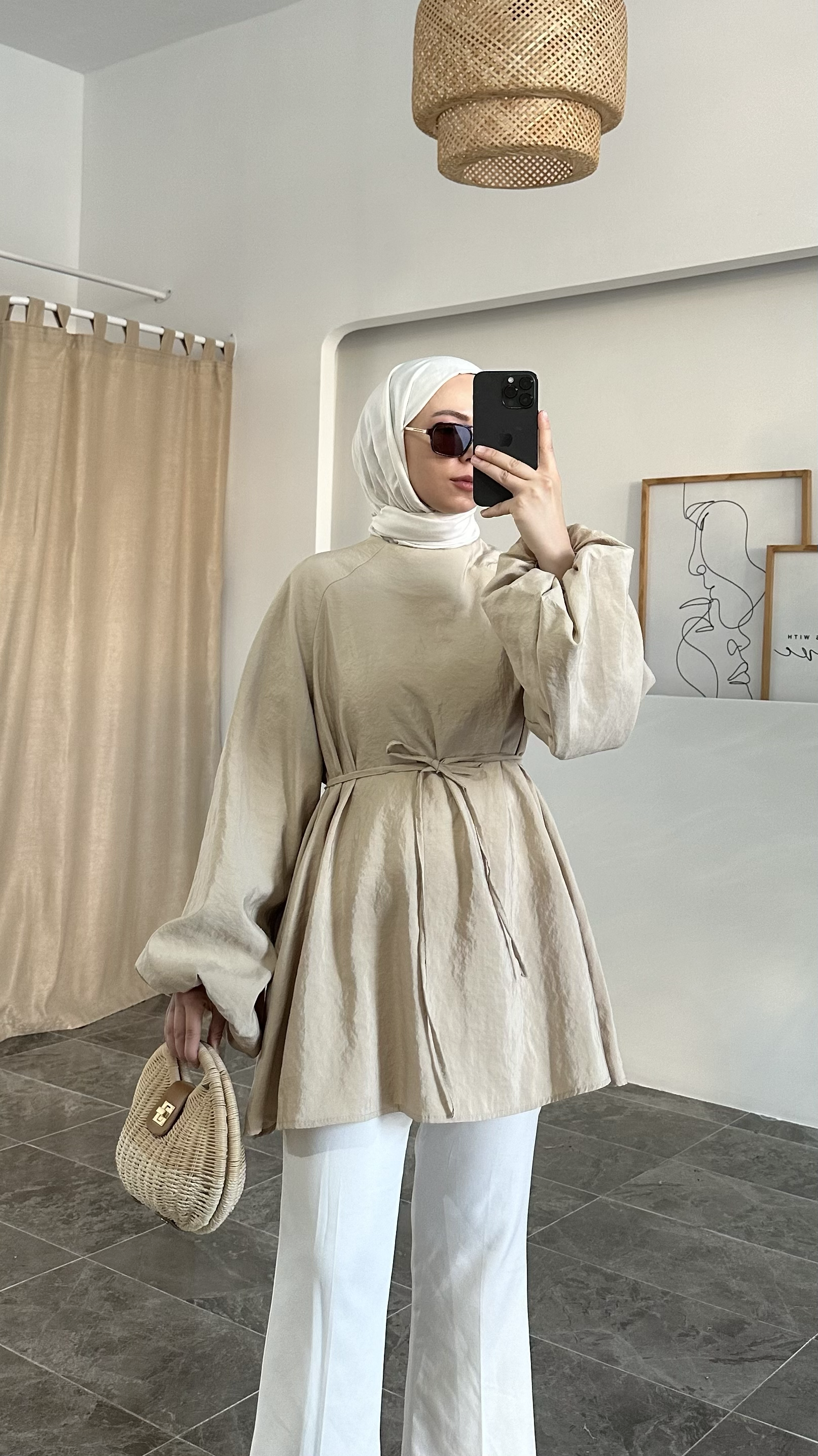 Aarly Balon Kol Bej Tunik