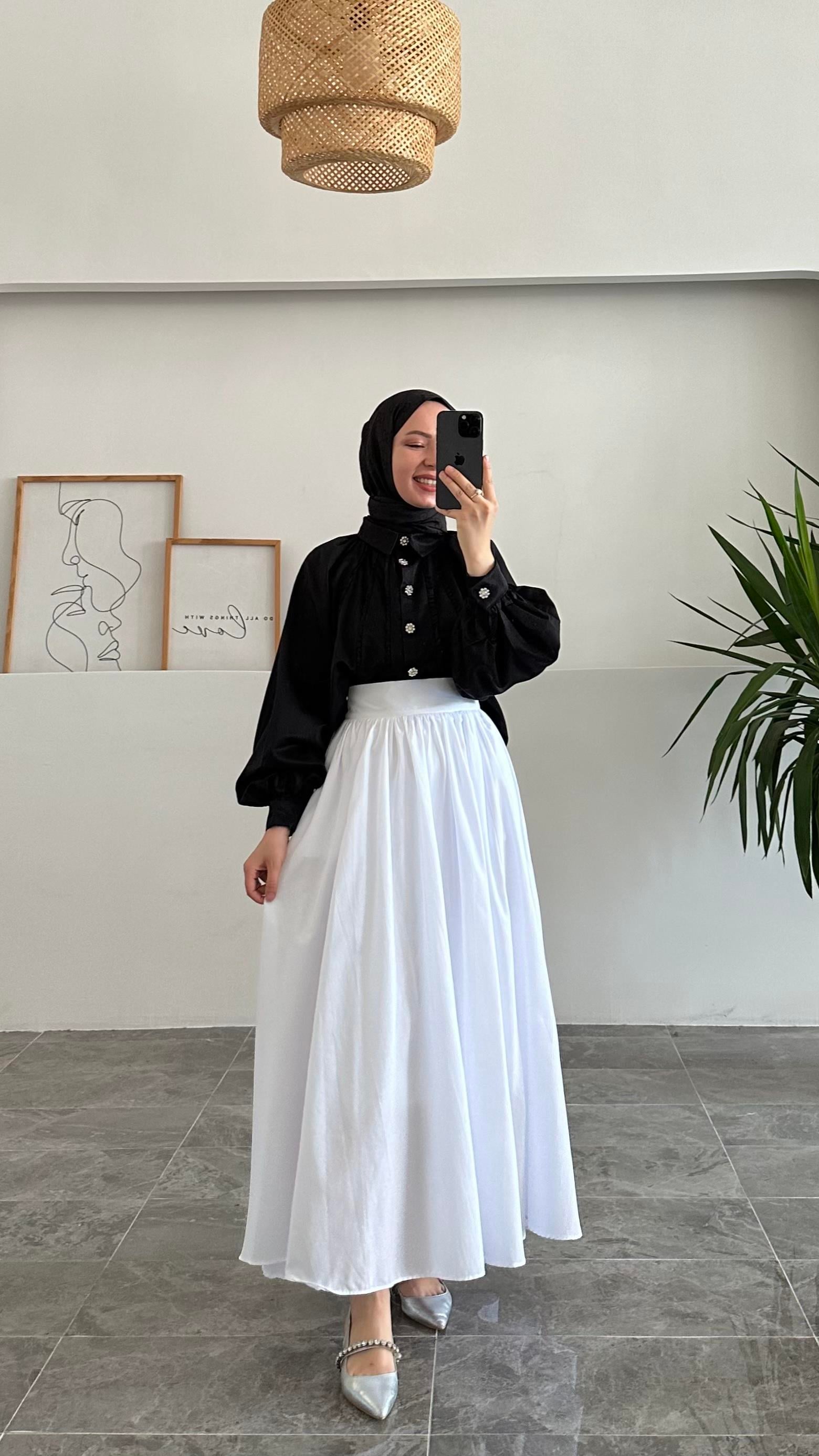 Abaa Premium Taş Düğmeli Siyah Gömlek