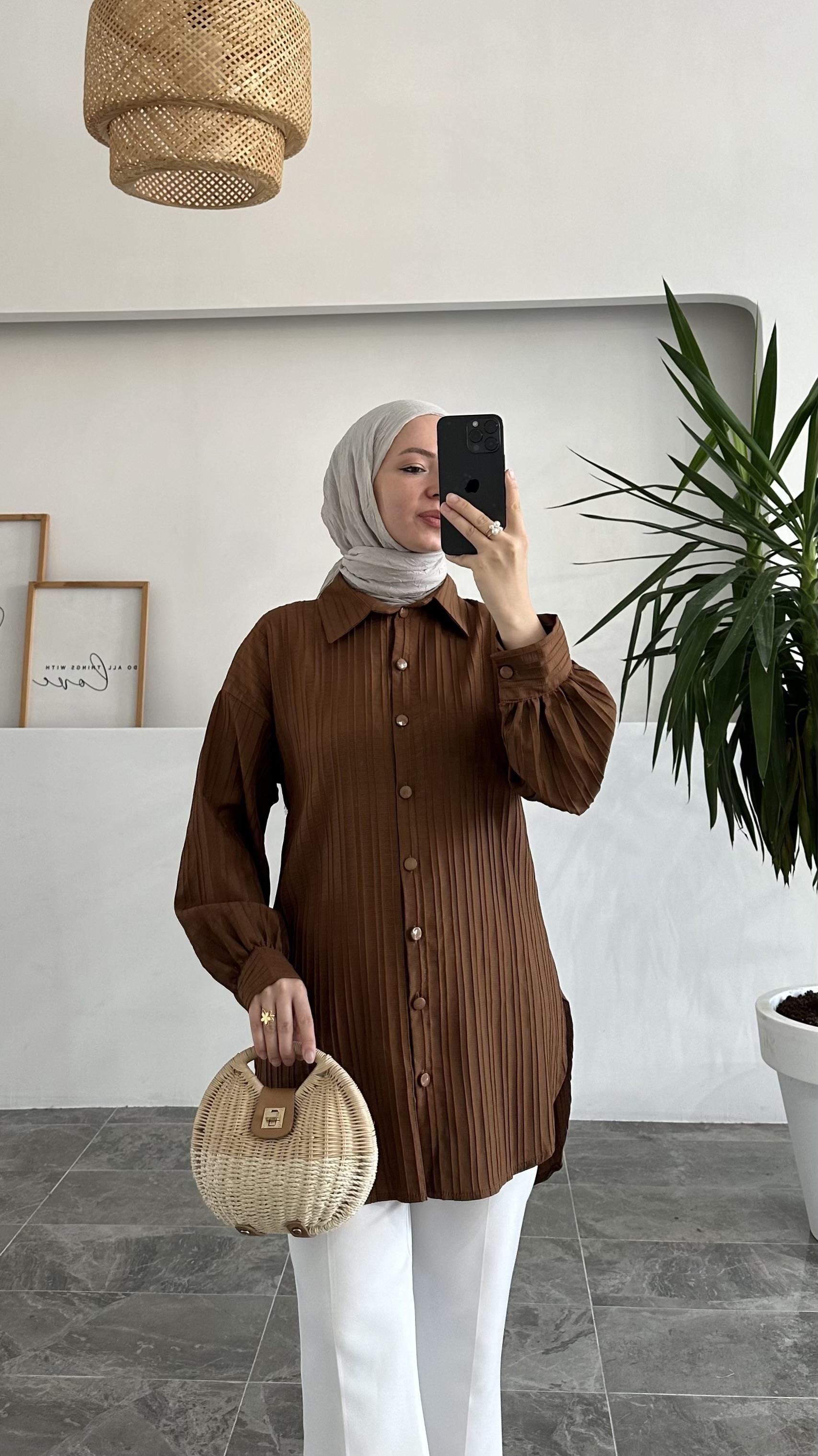 Abaaca Çimalı Kahverengi Gömlek