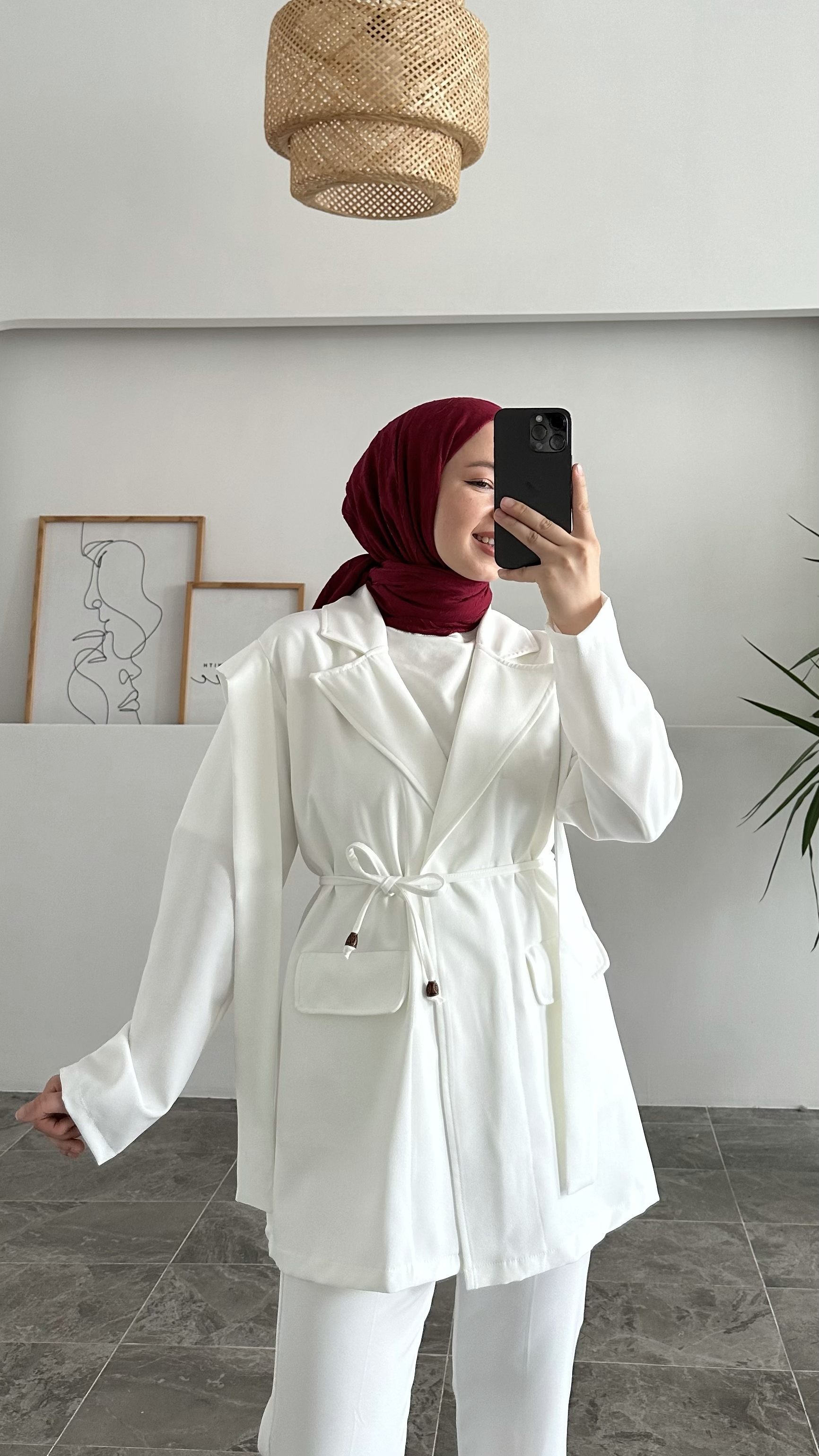 Abays Tasarım Beyaz Ceket