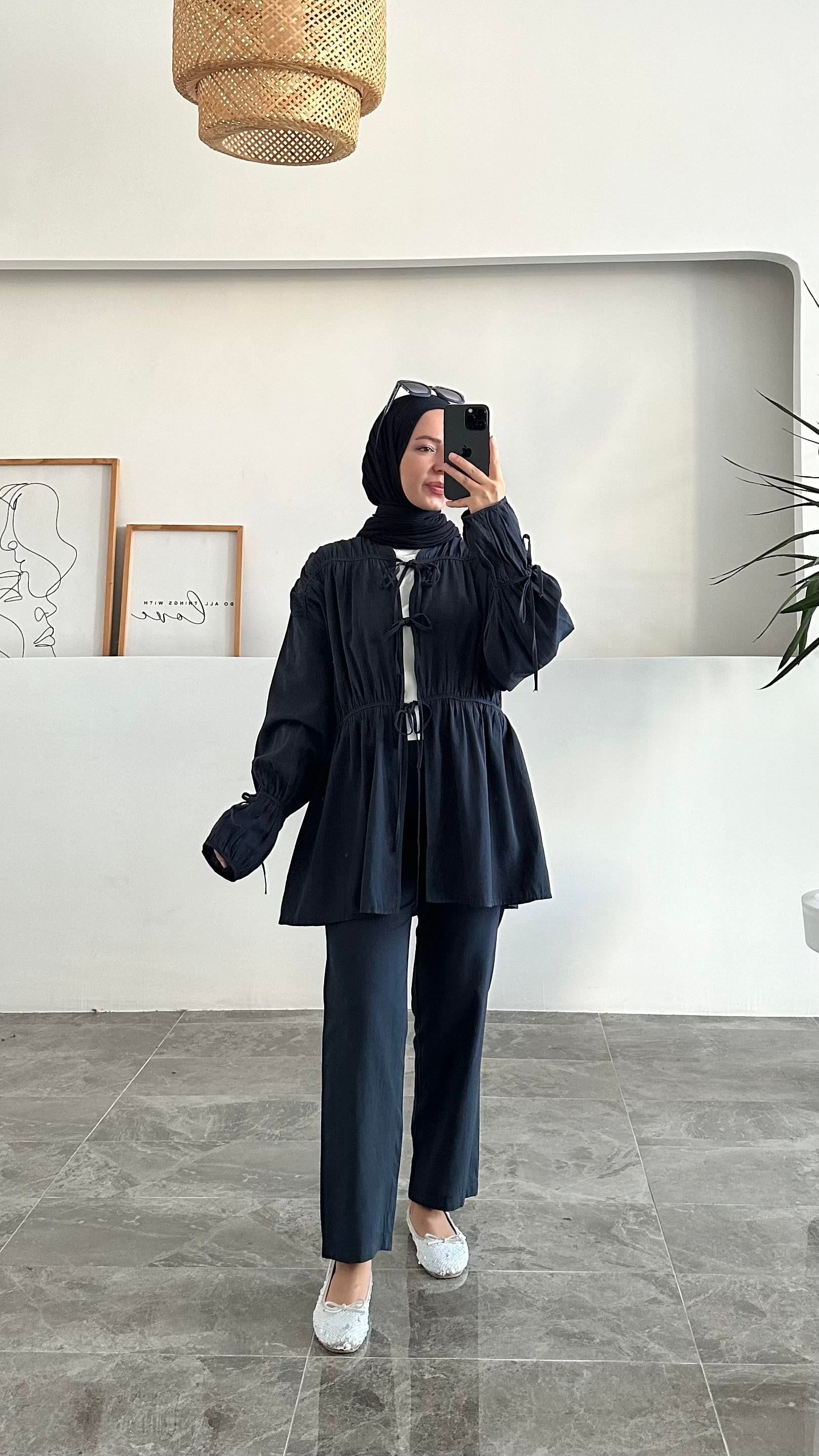 Abbza Pinterest Viral Lacivert Keten Takım 