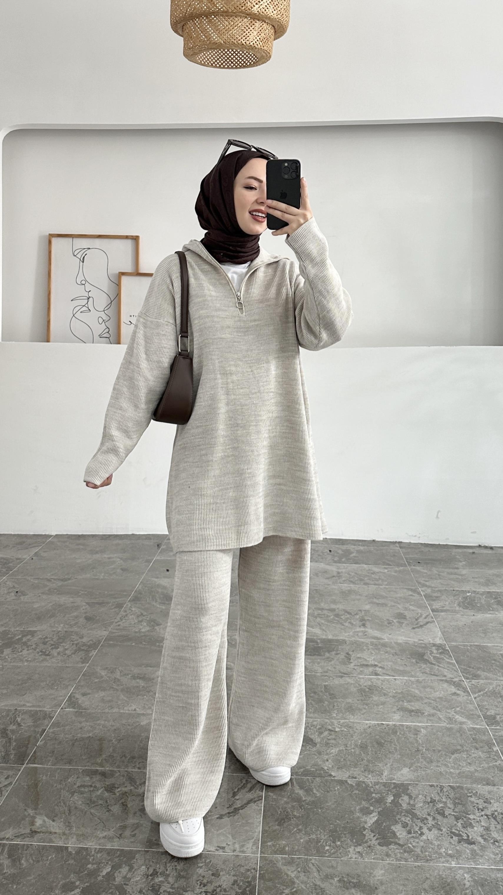 Alexis Fermuar Yakalı Taş Triko Takım