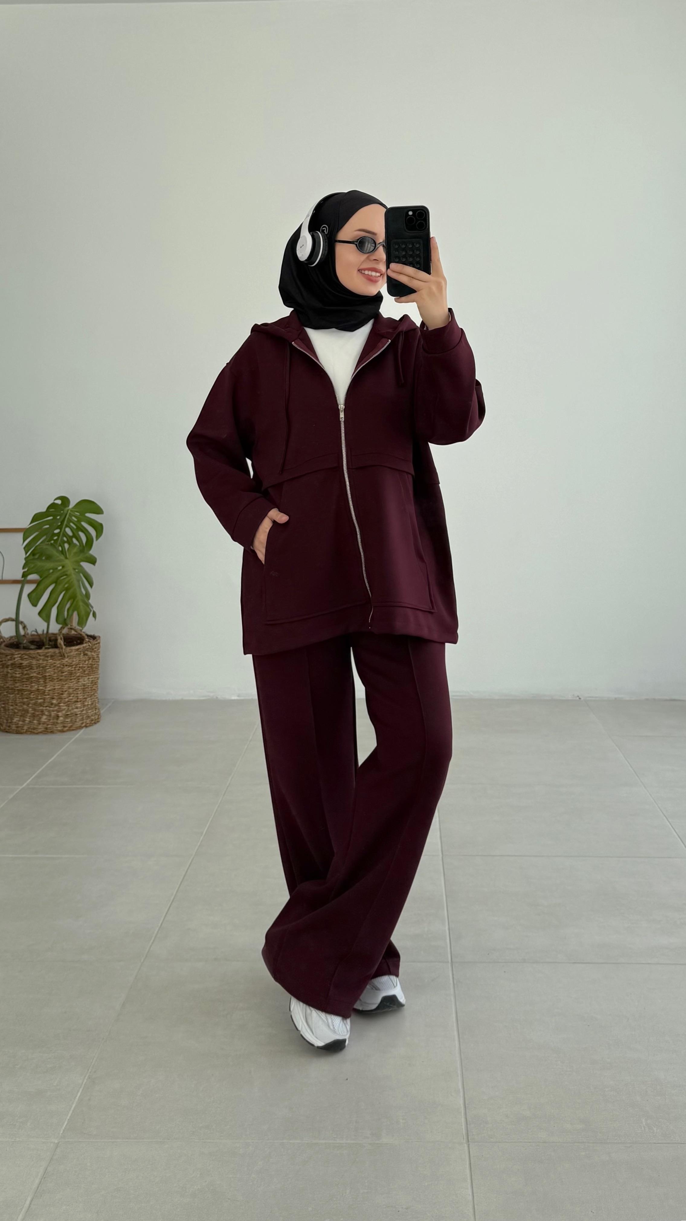Aller Detaylı Premıum Bordo Oysho Takım