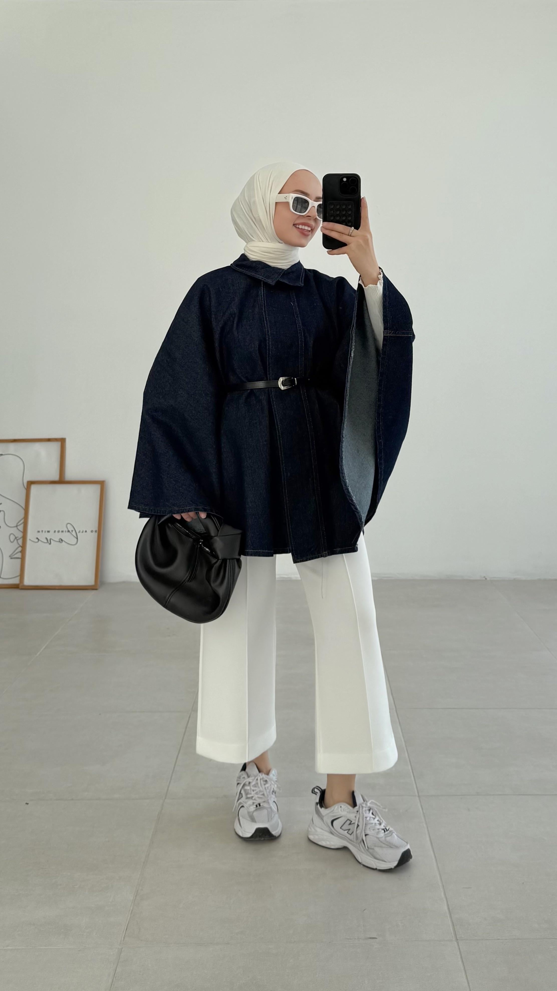 Analya Pelerin Lacivert Kot Panço