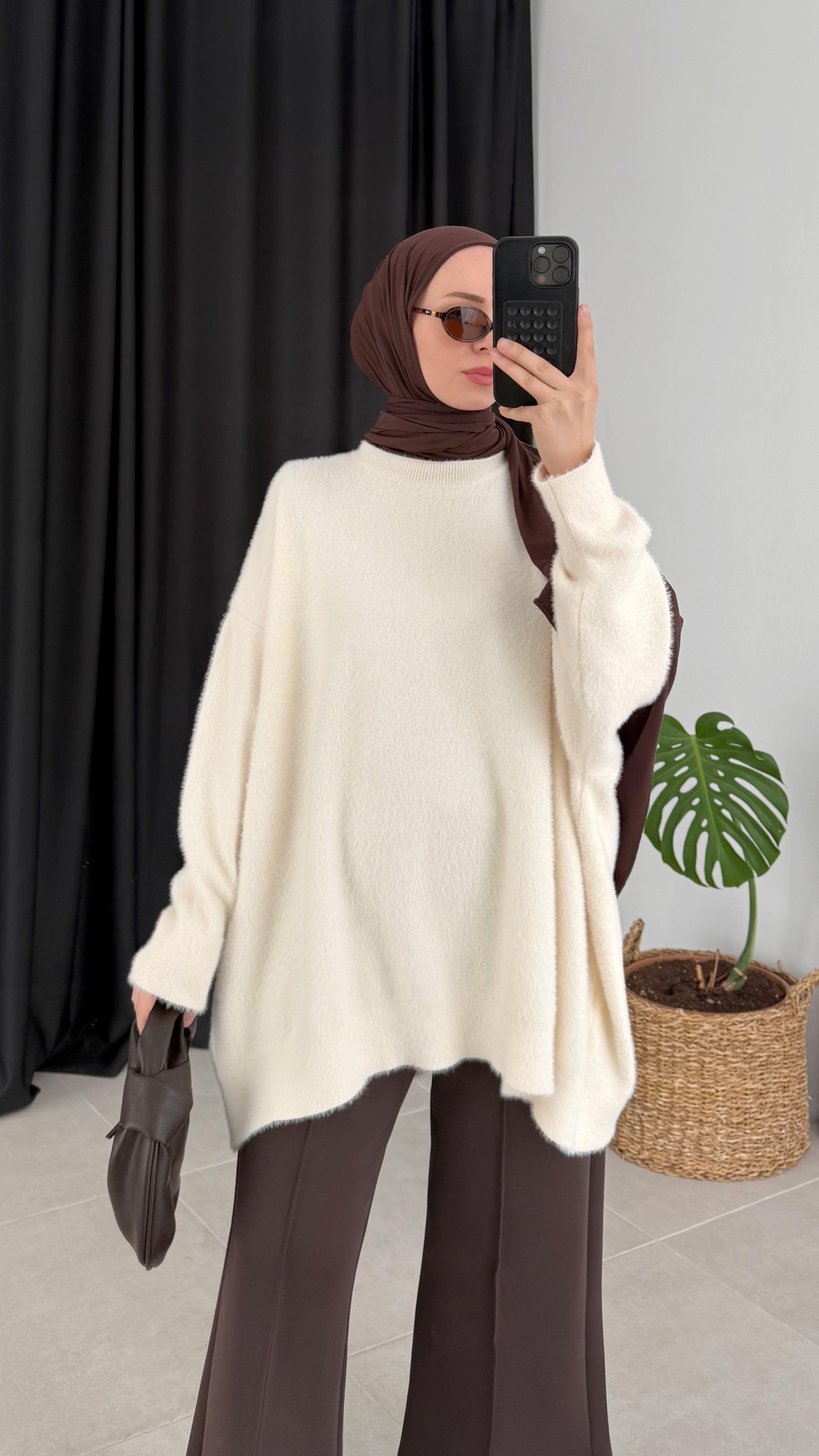 Ascel Premıum Angora Ekru Kazak