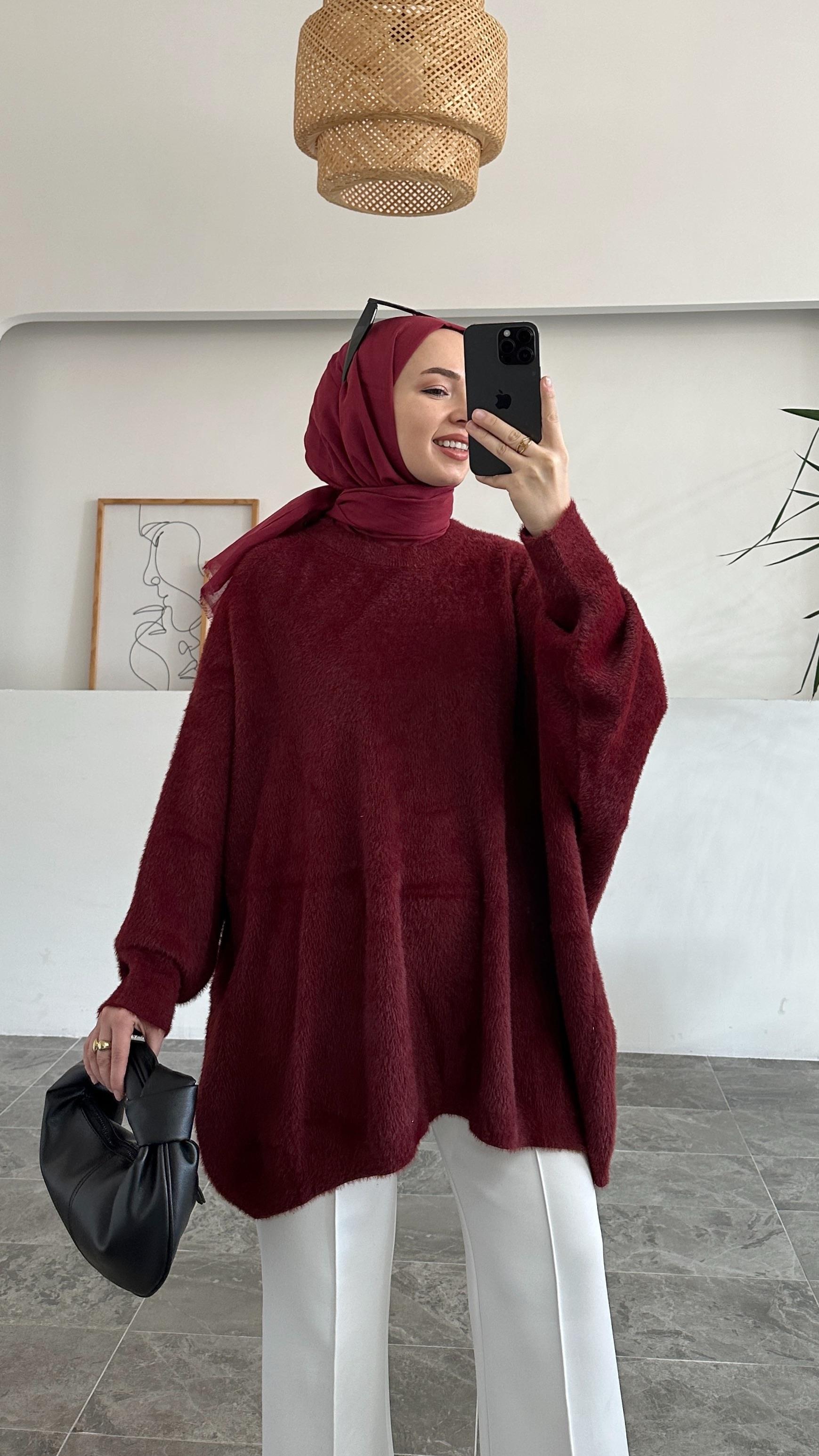 Ascel Premıum Yumoş Bordo Kazak