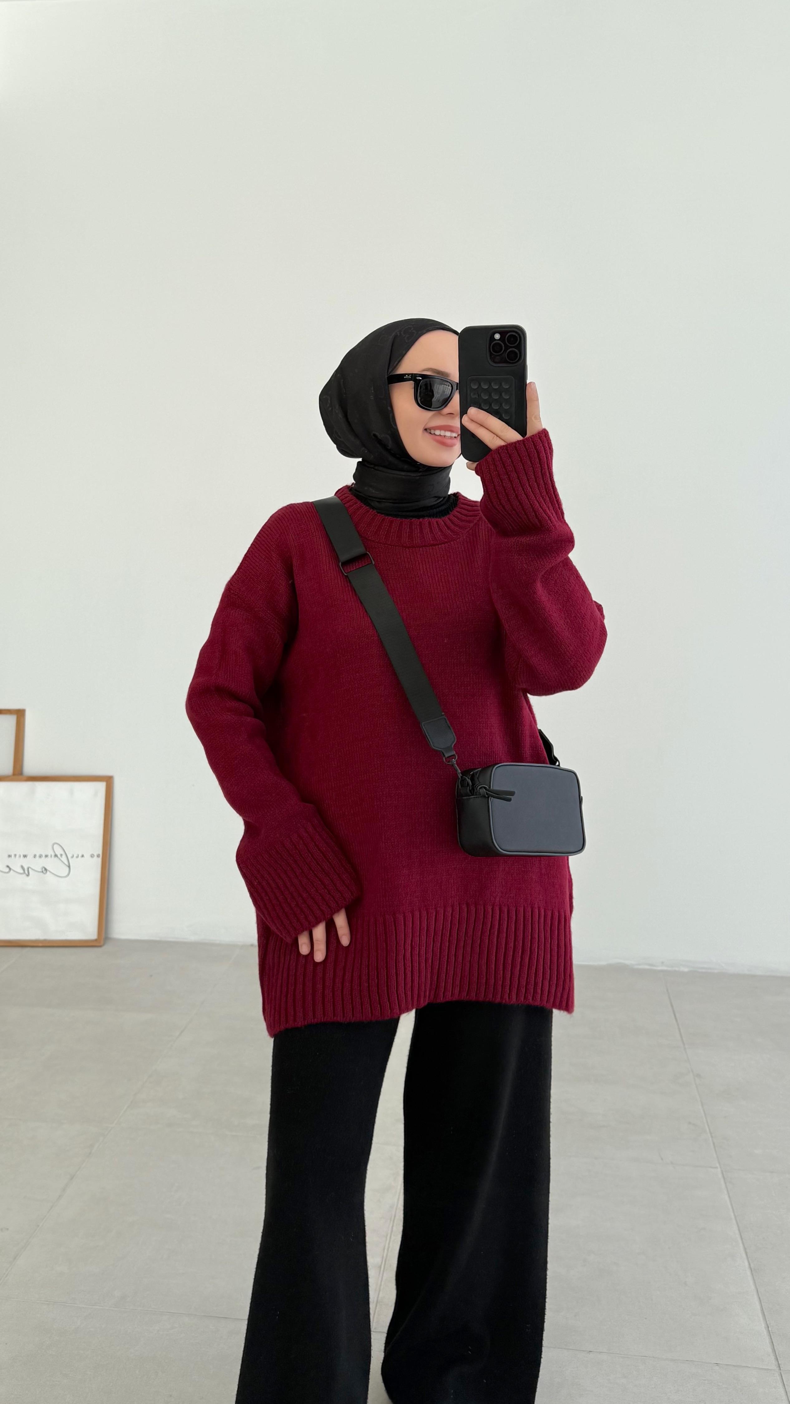 Asol Oversize Bordo Kazak