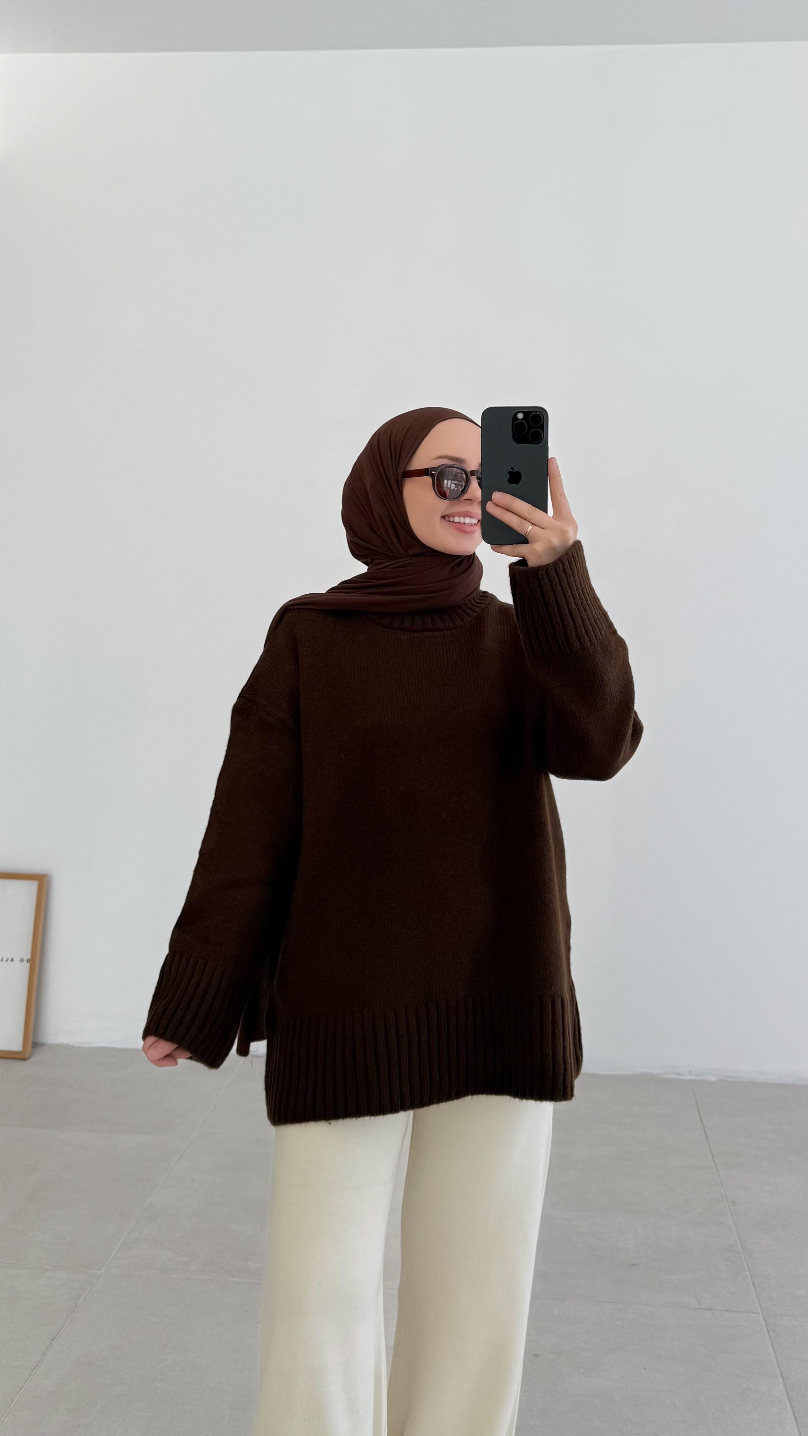 Asol Oversize Kahverengi Kazak