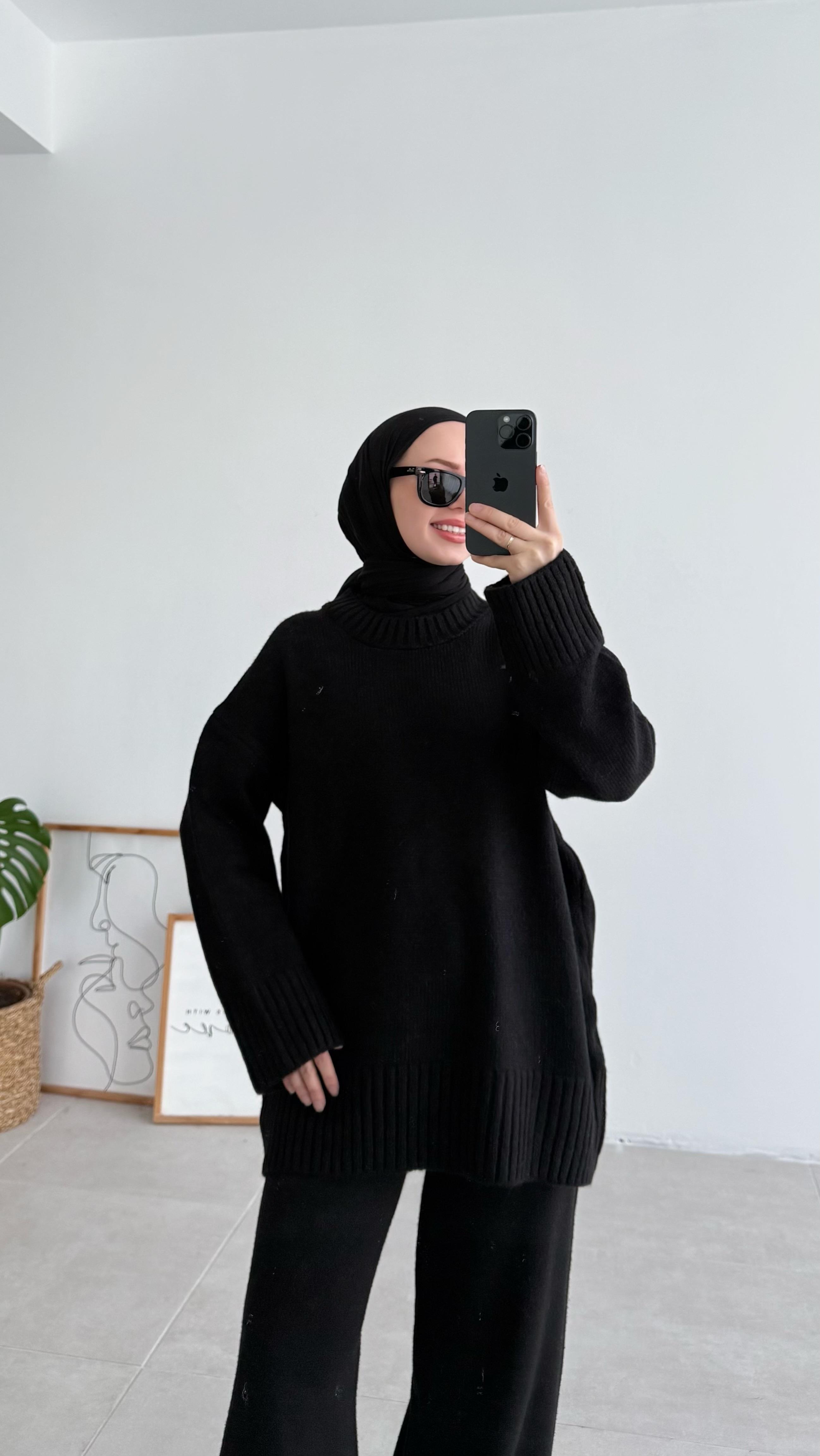 Asol Oversize Siyah Kazak