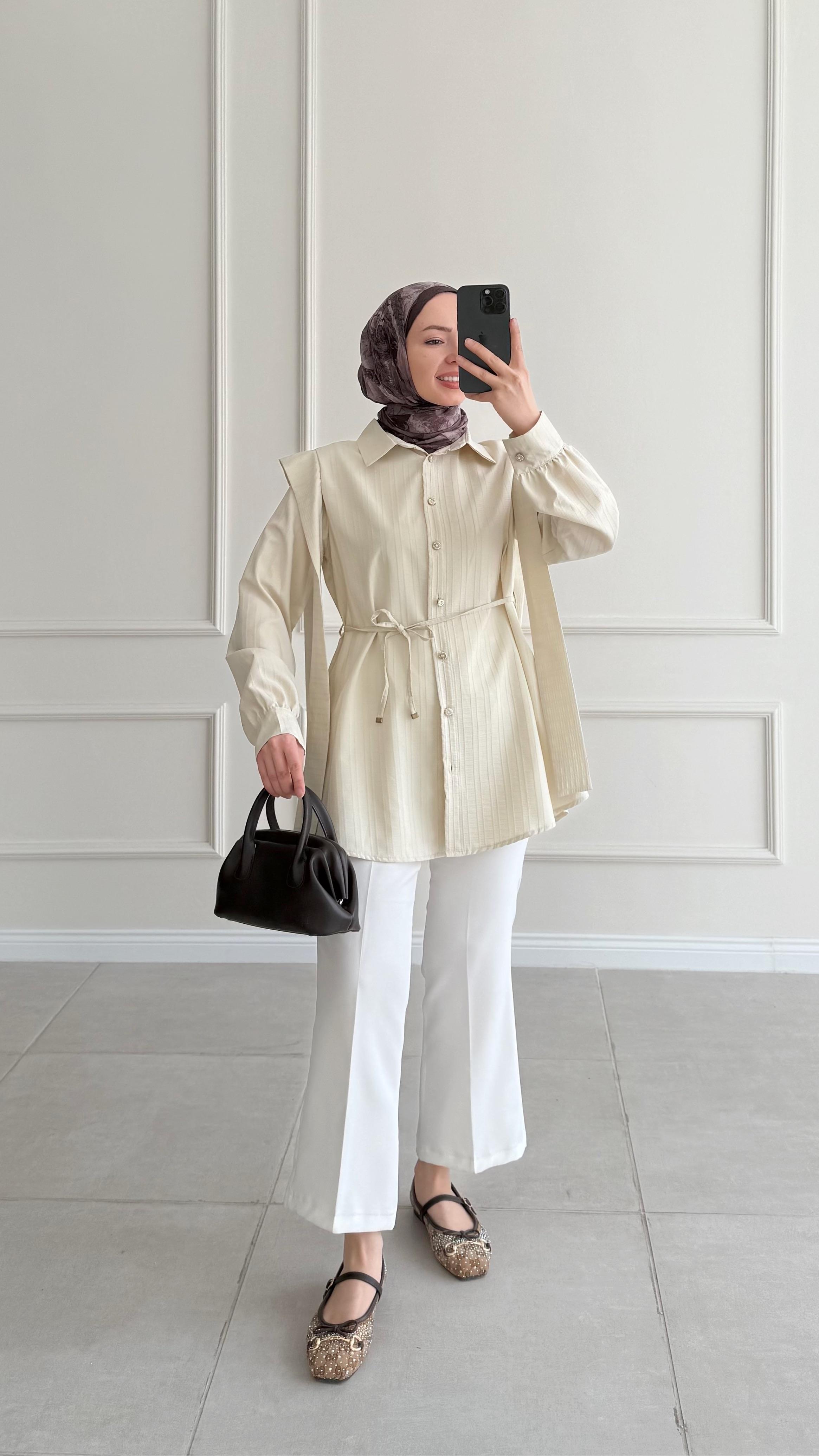 Ava Tasarım Bej Gömlek