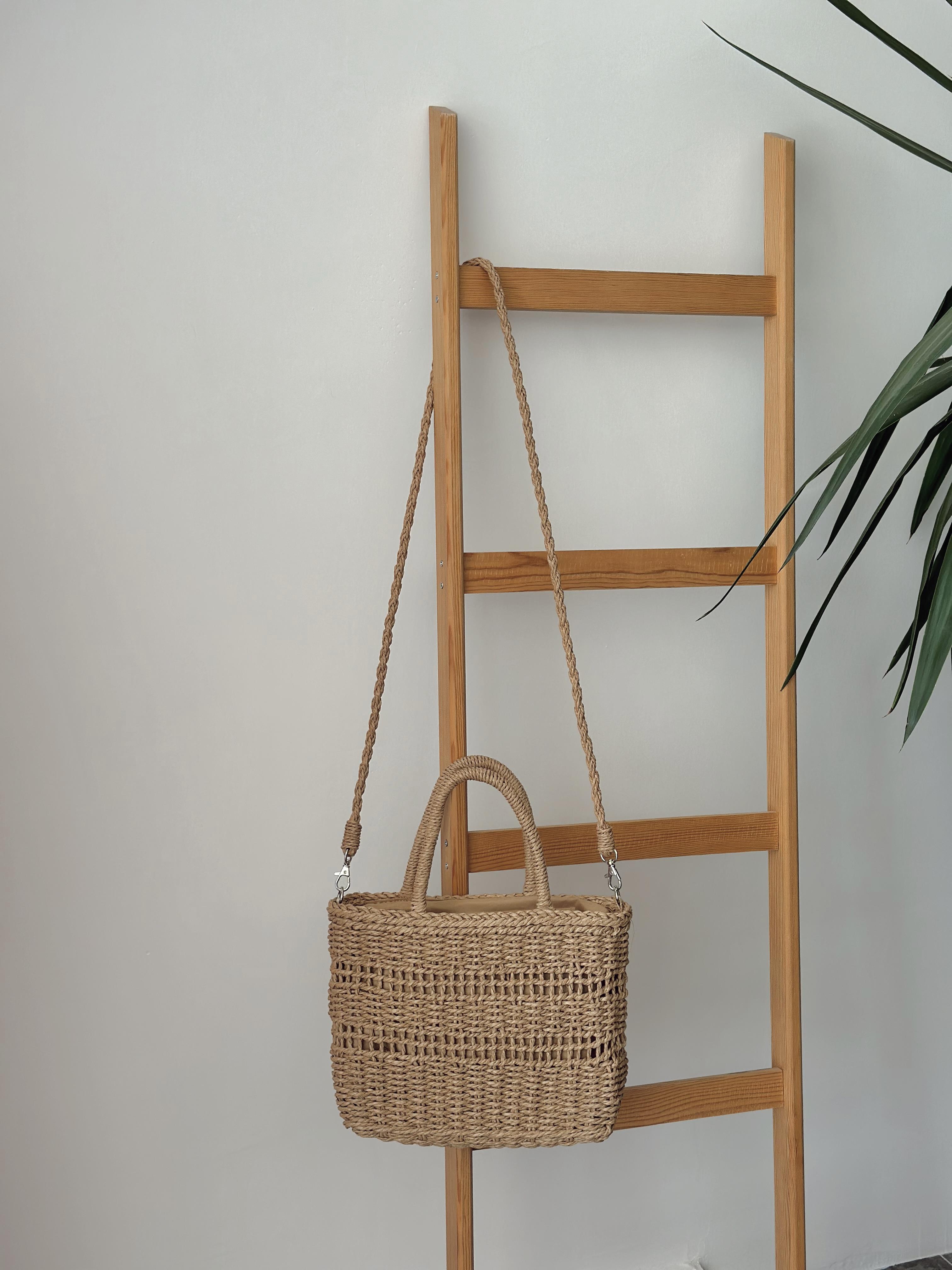 Bej Hasır Çapraz & El Çantası