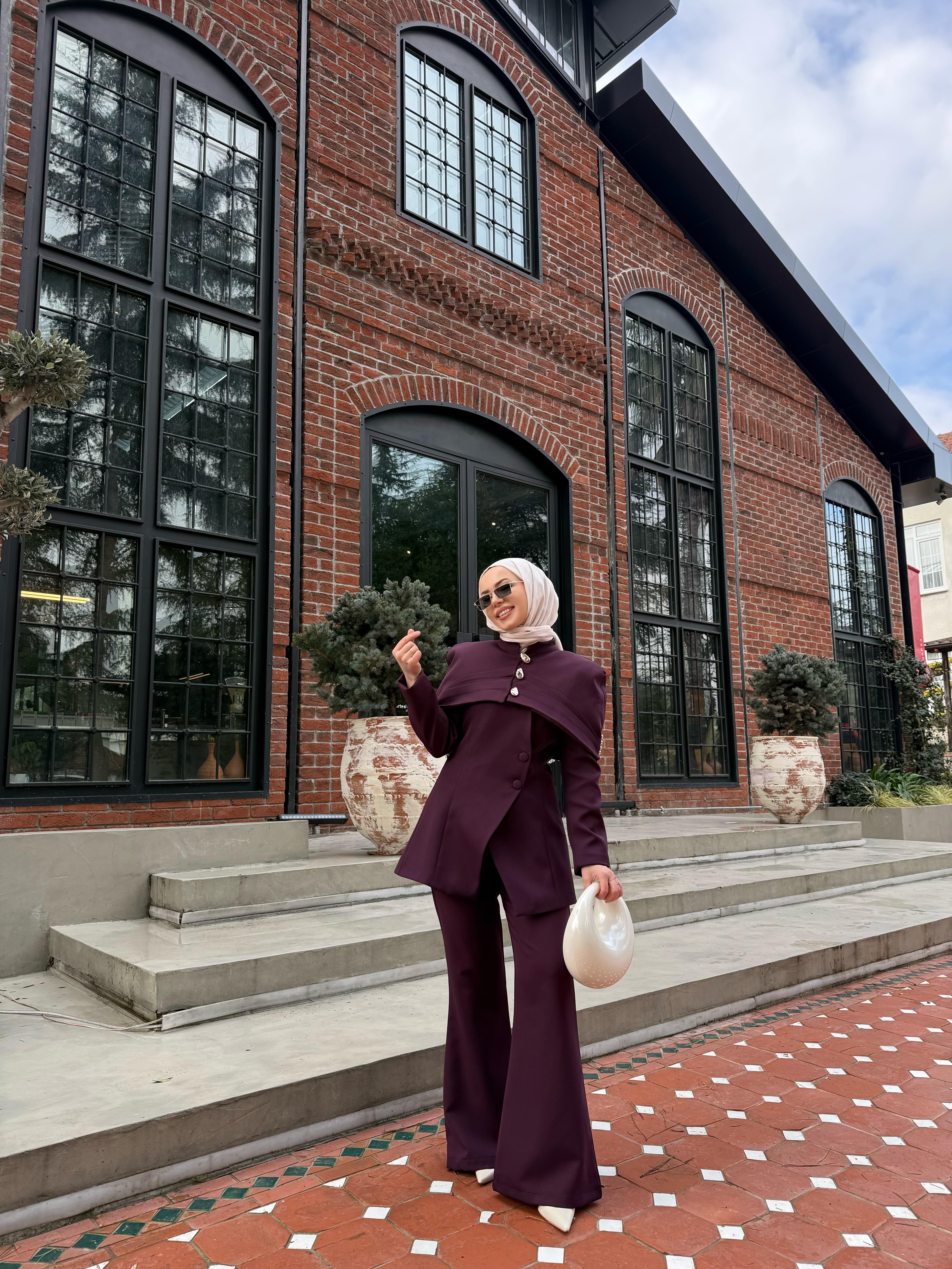 Bolerolu Premıum Ceketli Bordo Takım