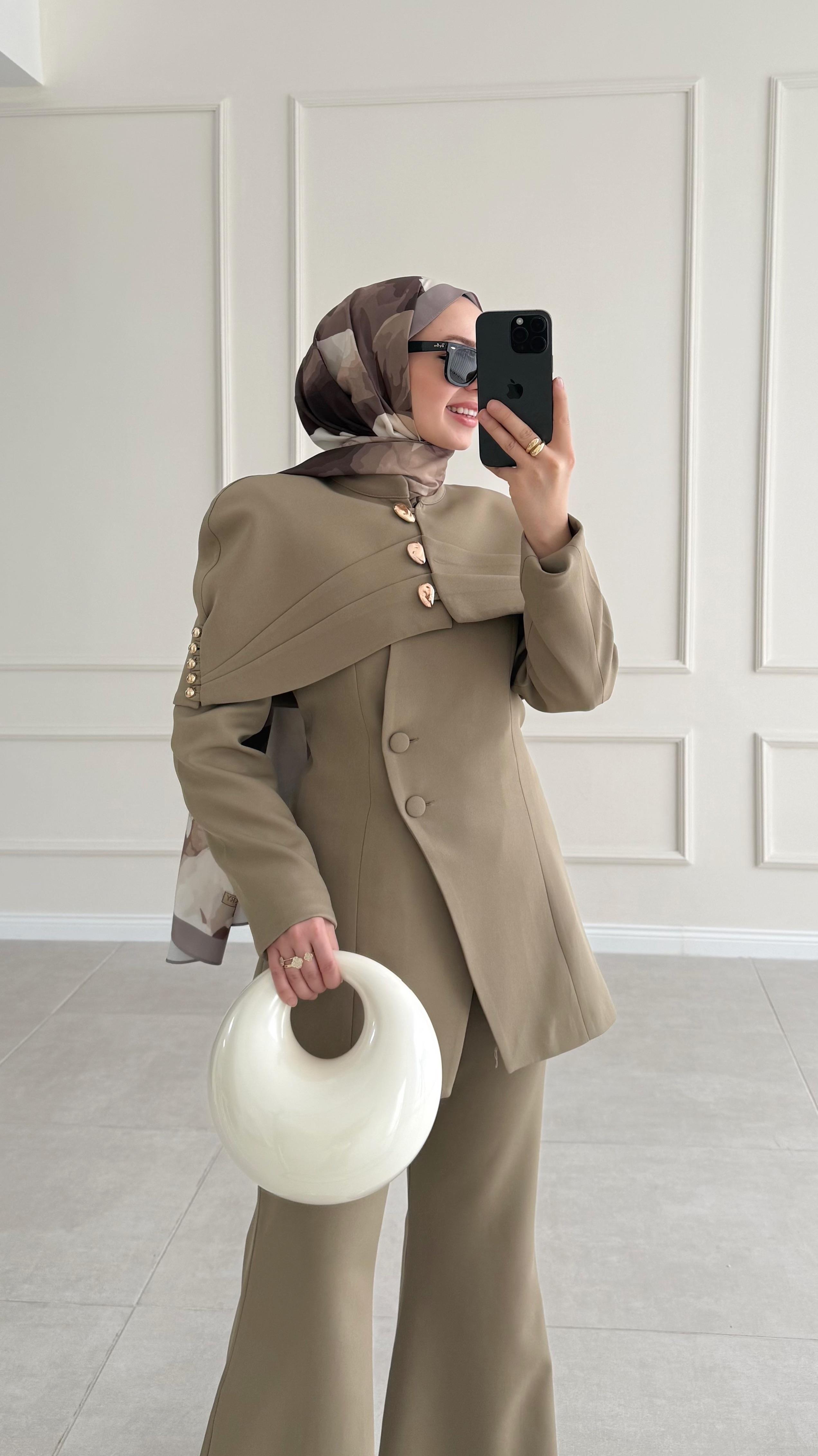 Bolerolu Premıum Ceketli Yağ Yeşili Takım