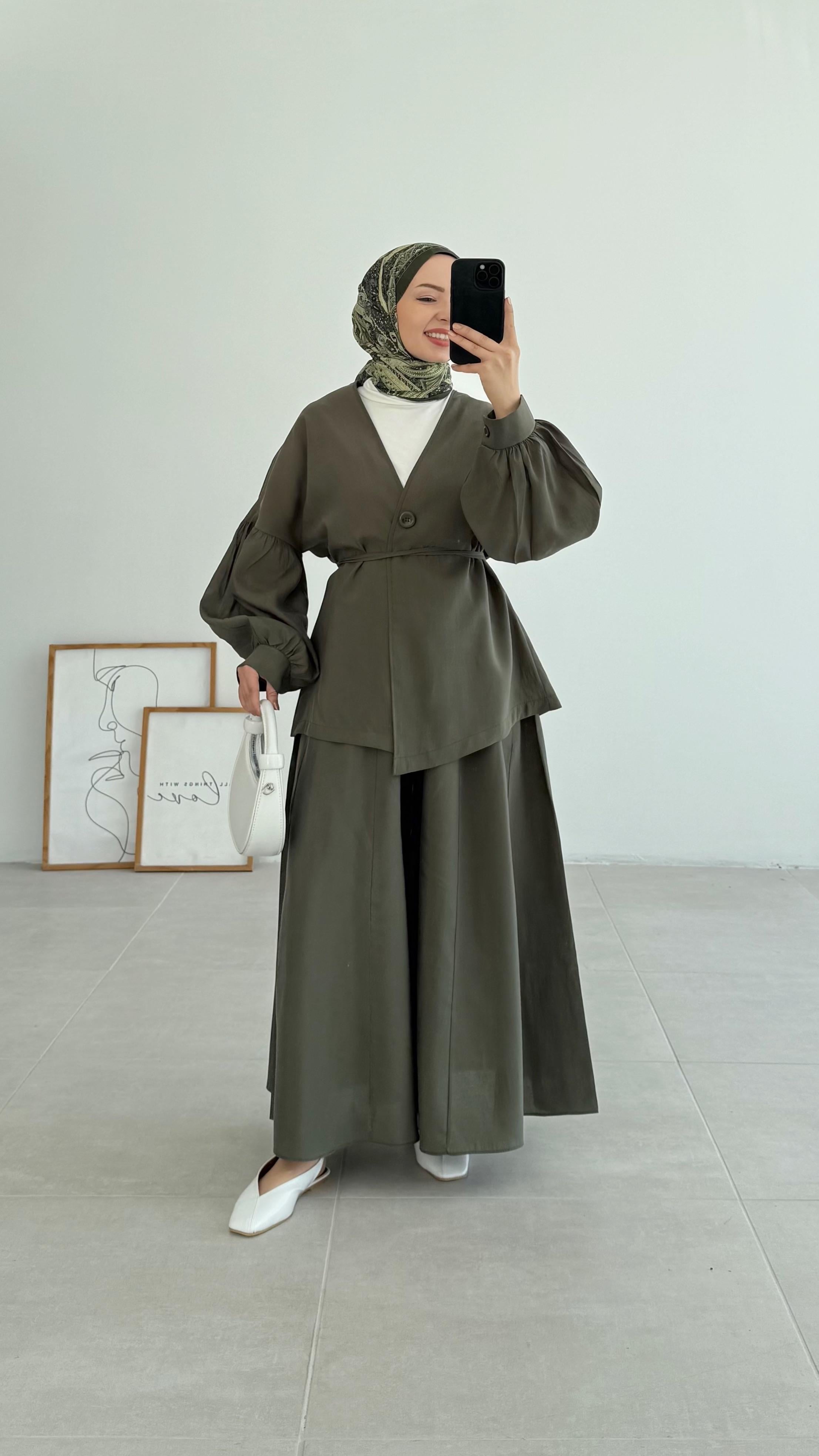 Cora Premıum Ceketli Haki Takım