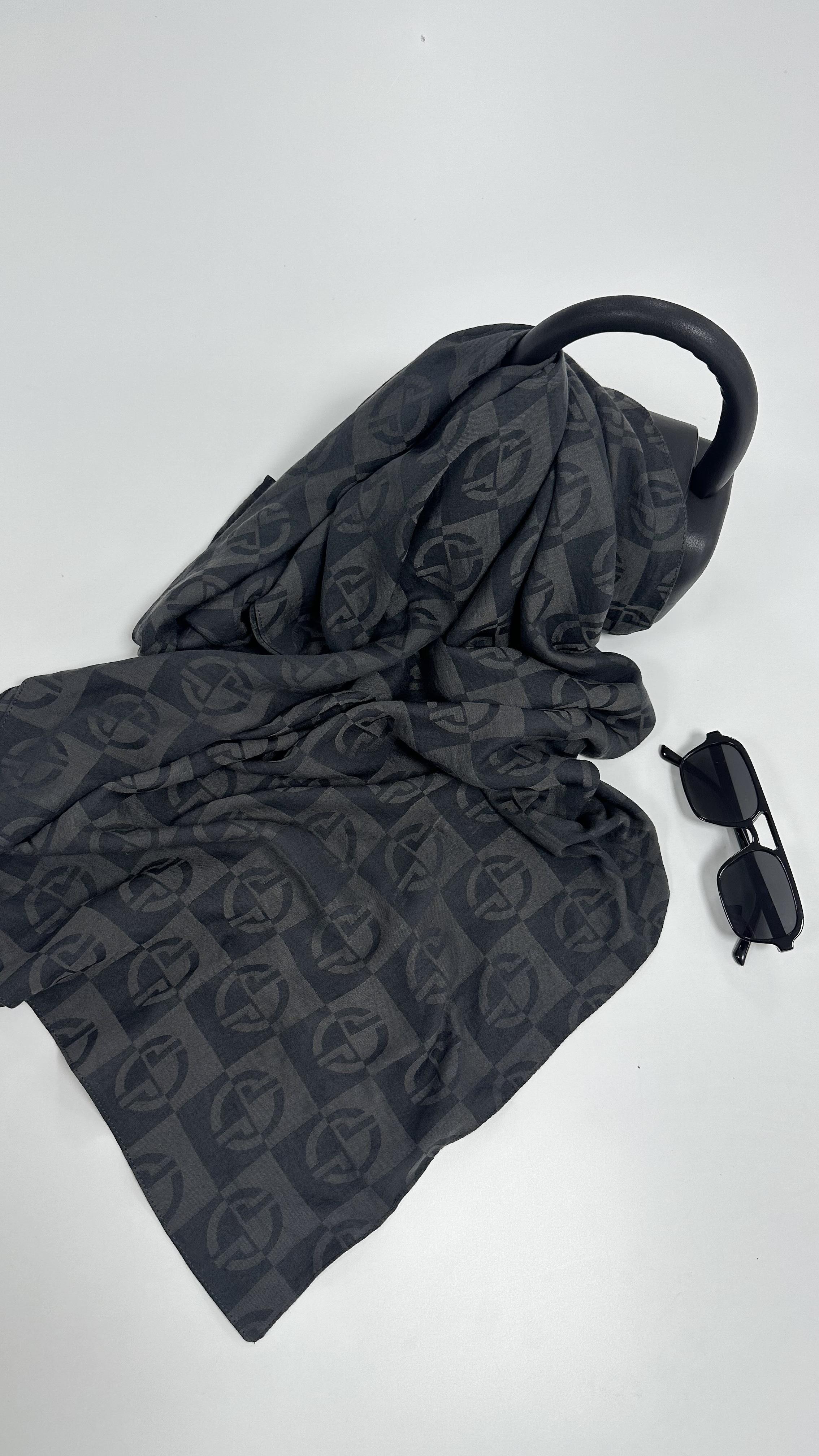 Dama Desen Antrasit Şal 
