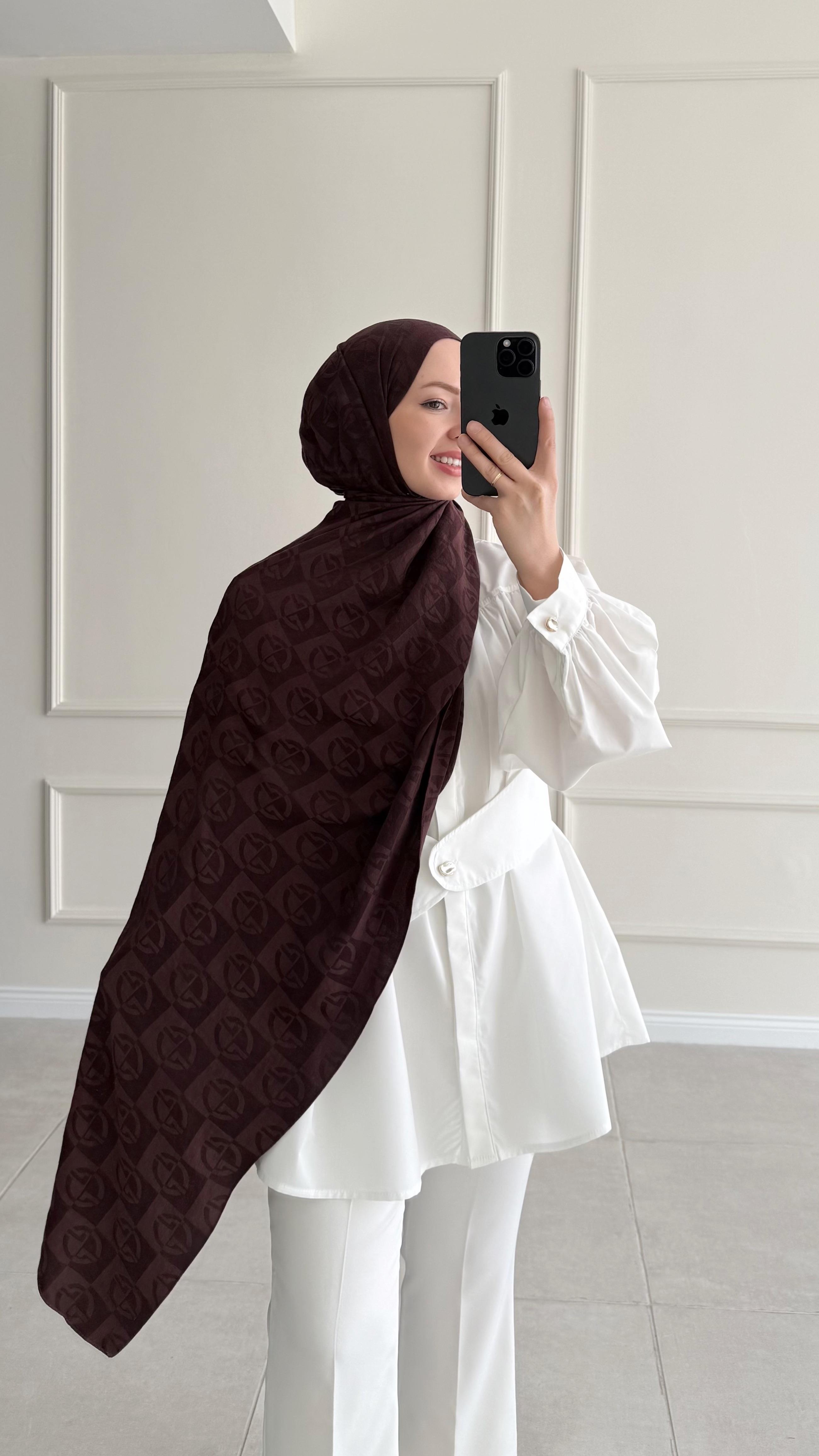 Dama Desen Mürdüm Şal 