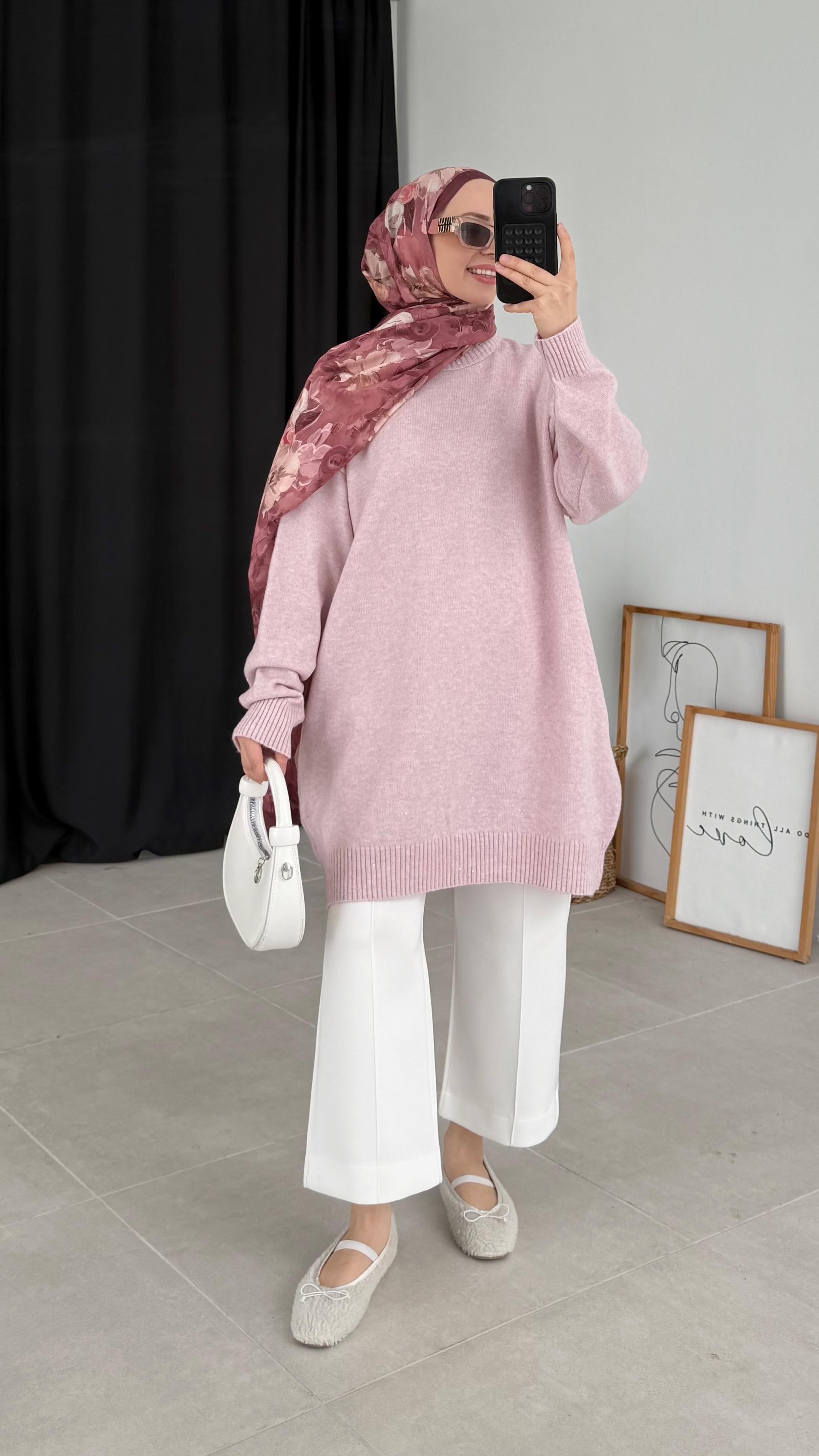 Dani Taşlı Pembe Kazak