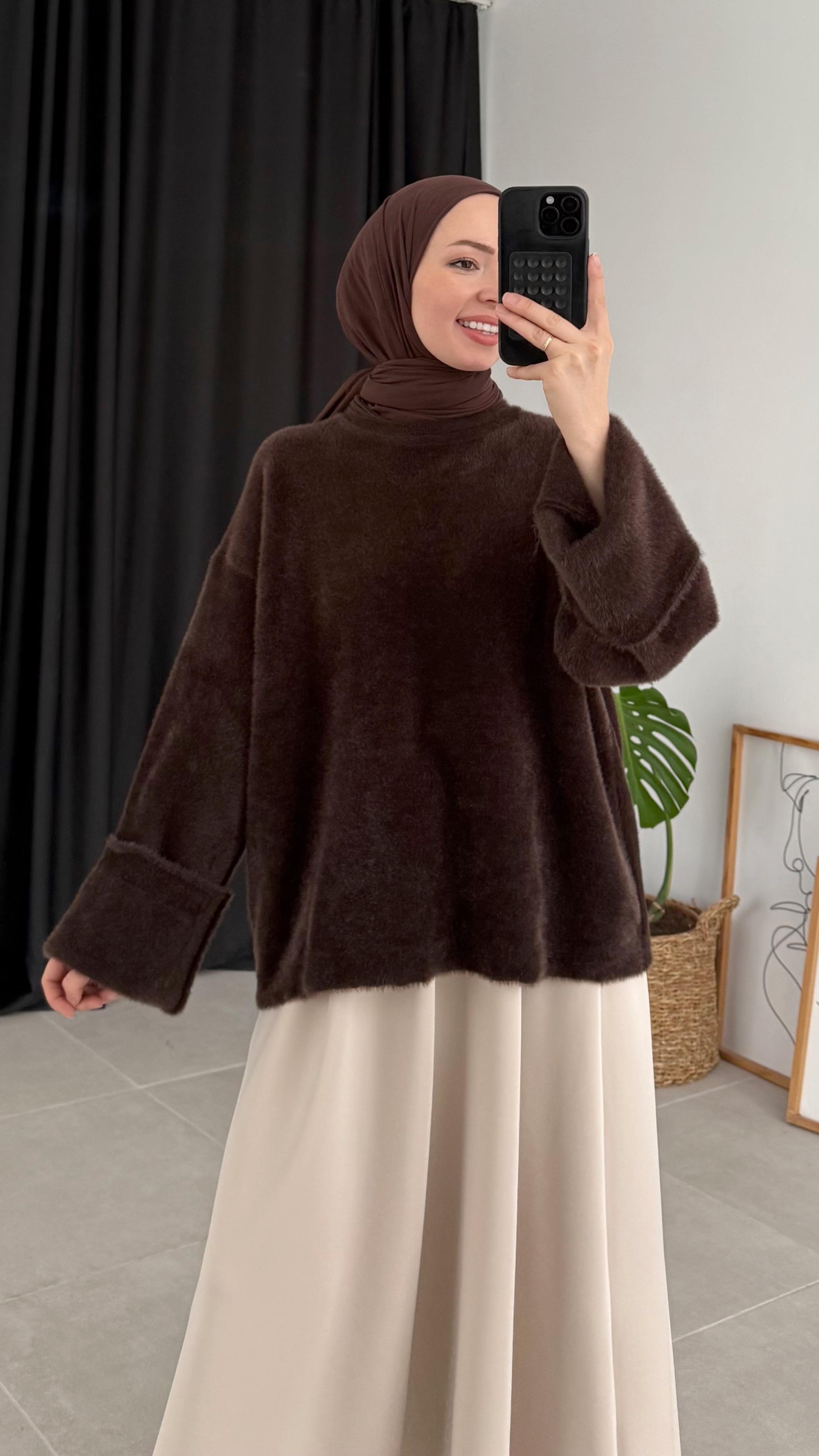 Delet Angora Kahverengi Kazak