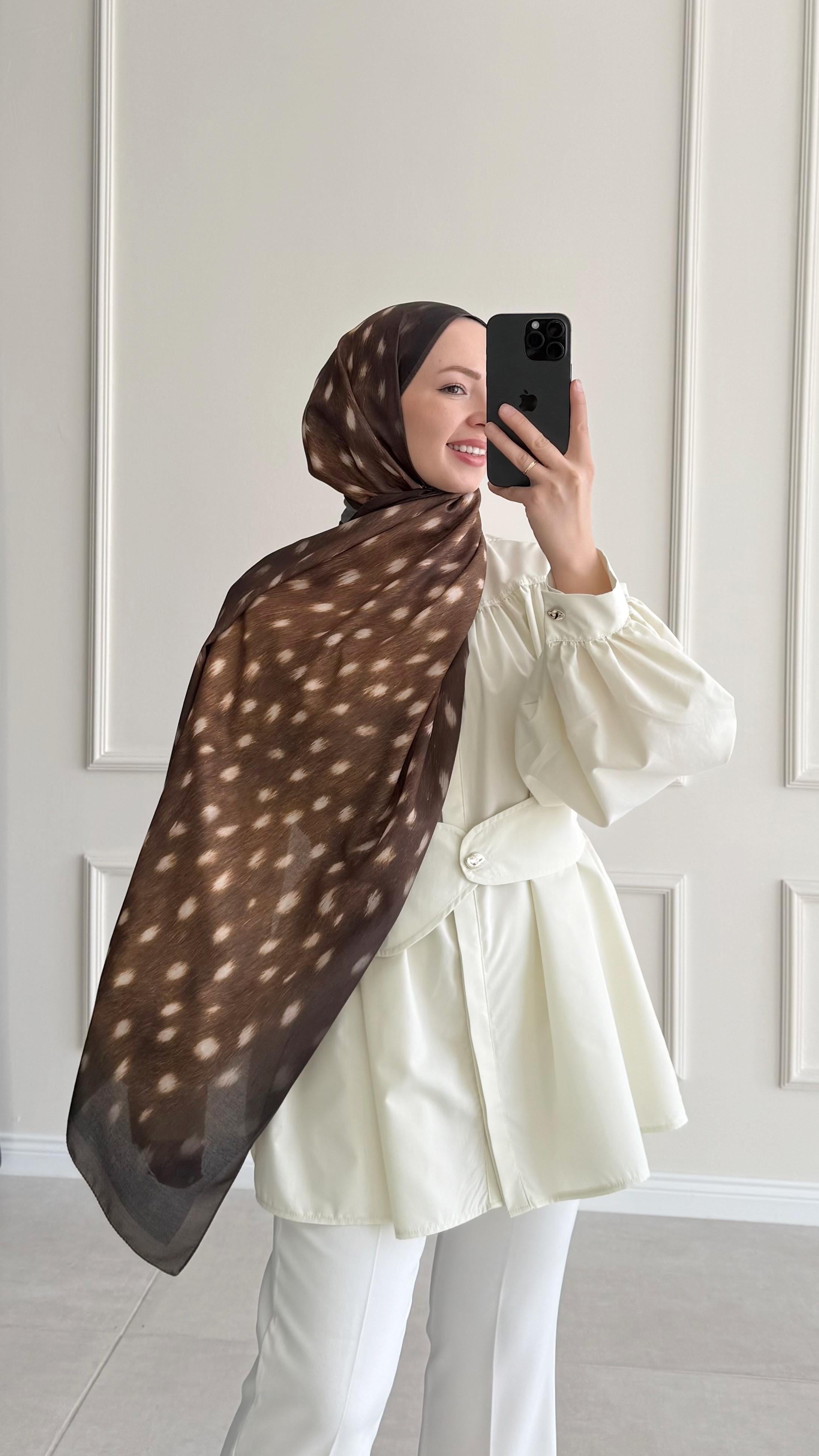 Edges Ceylan Desen Acı Kahve Şal 