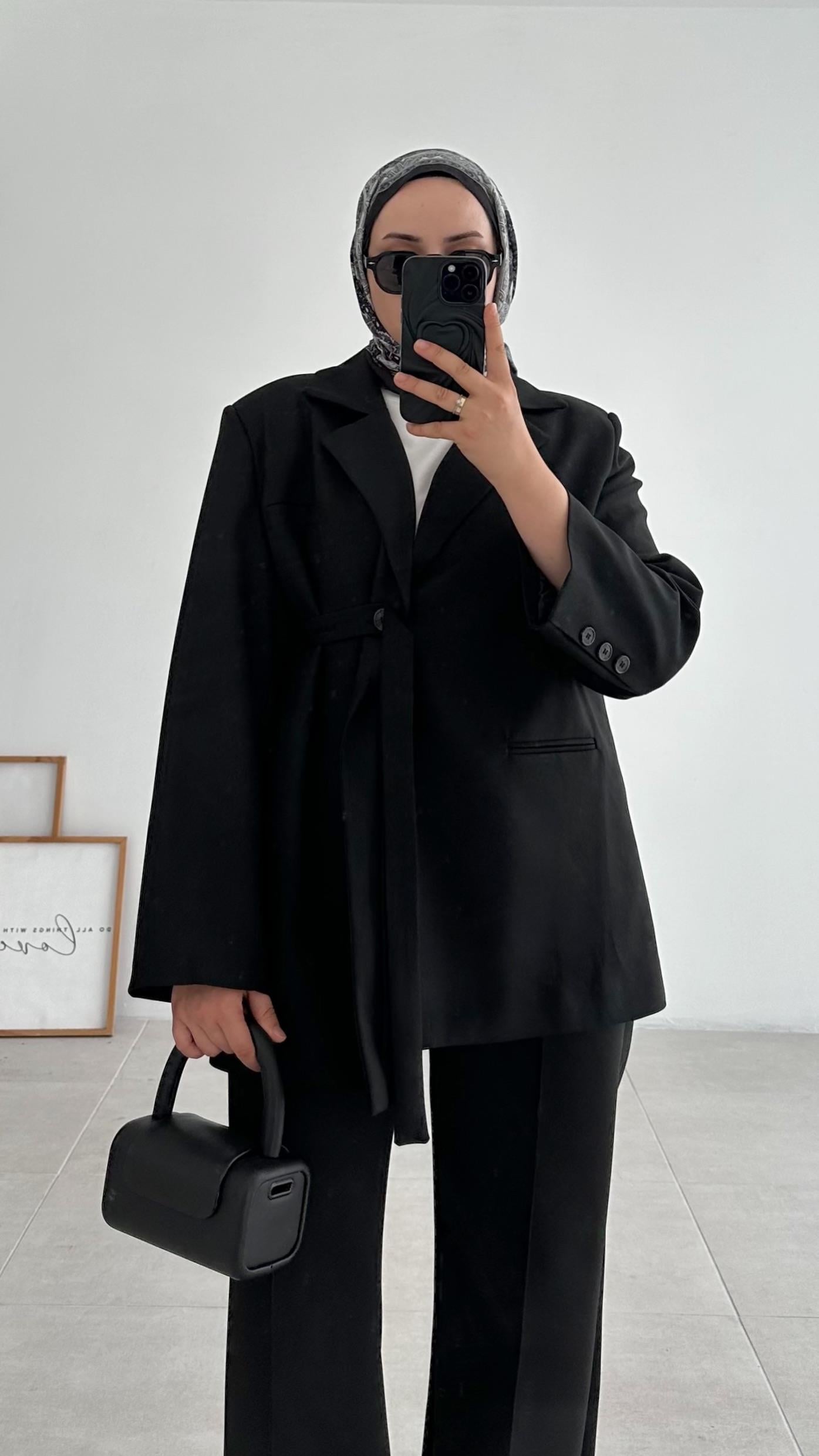 Efol Premıum Siyah Tasarım Ceket