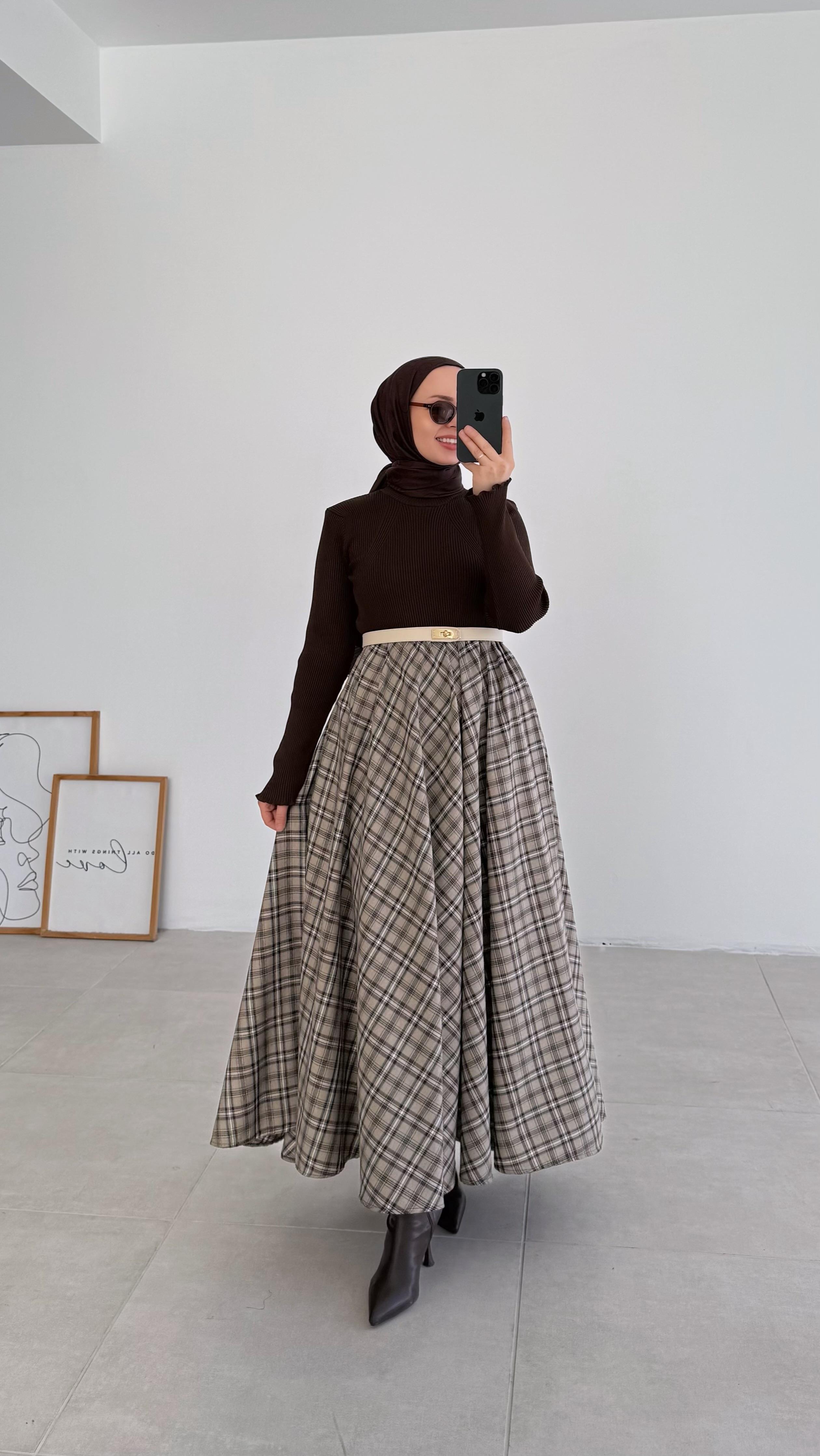 Fanola Taş Ekose Etek 