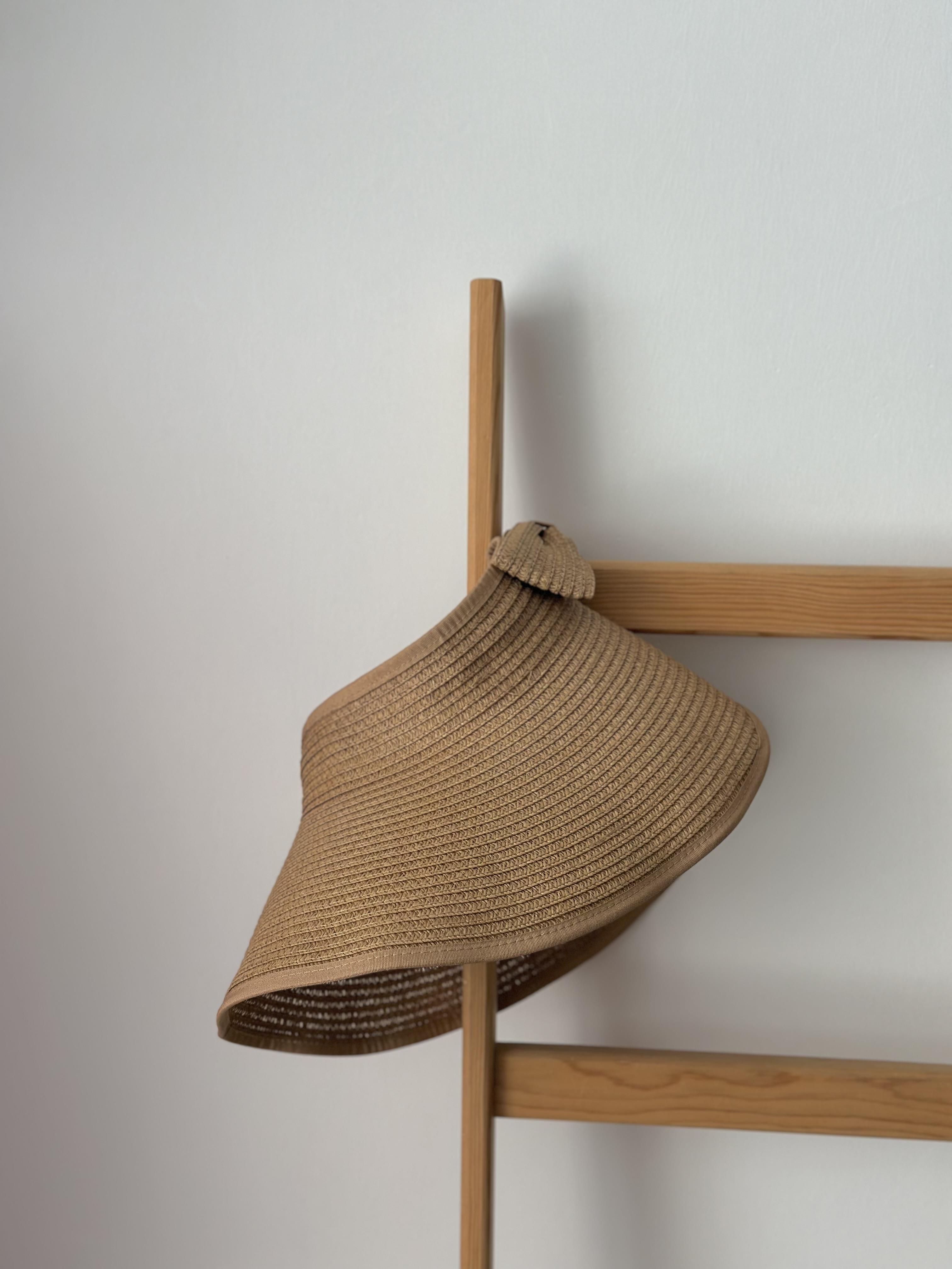 Fiyonklu Katlanabilir Vizör Bej Hasır Şapka