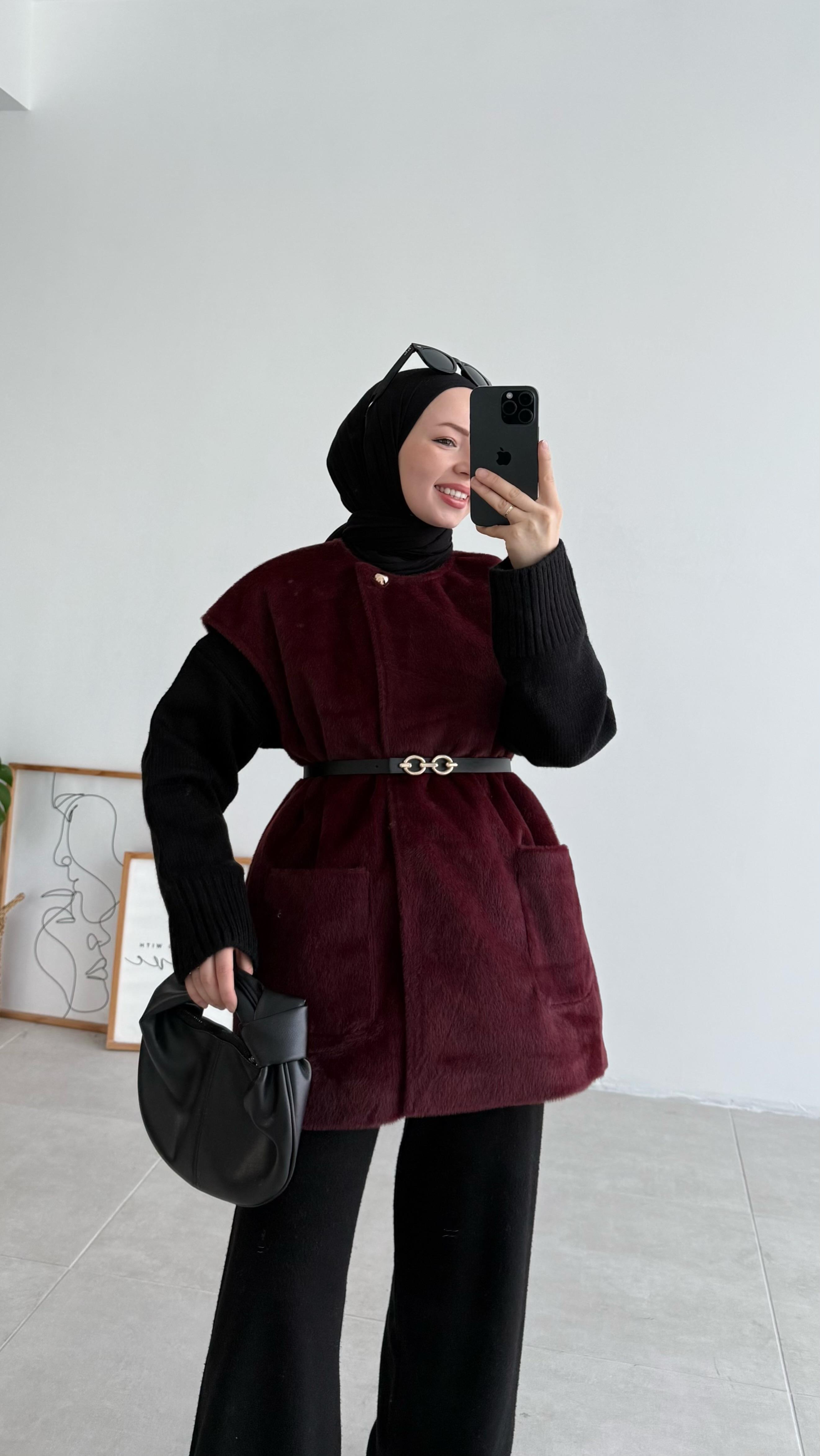 Fox Cepli Bordo Premıum Yelek