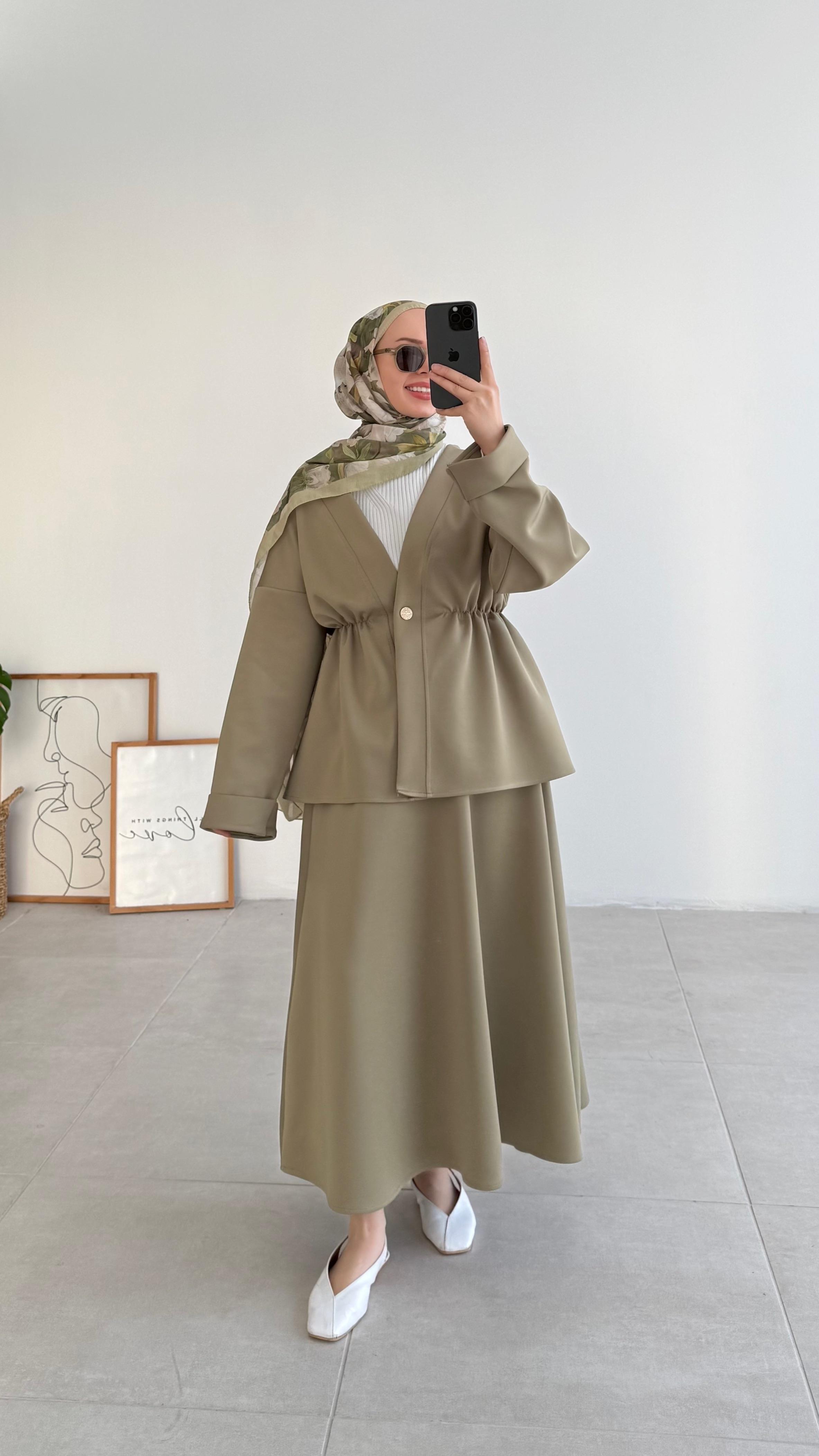 Fresi Tek Düğme Yeşil Scuba Takım