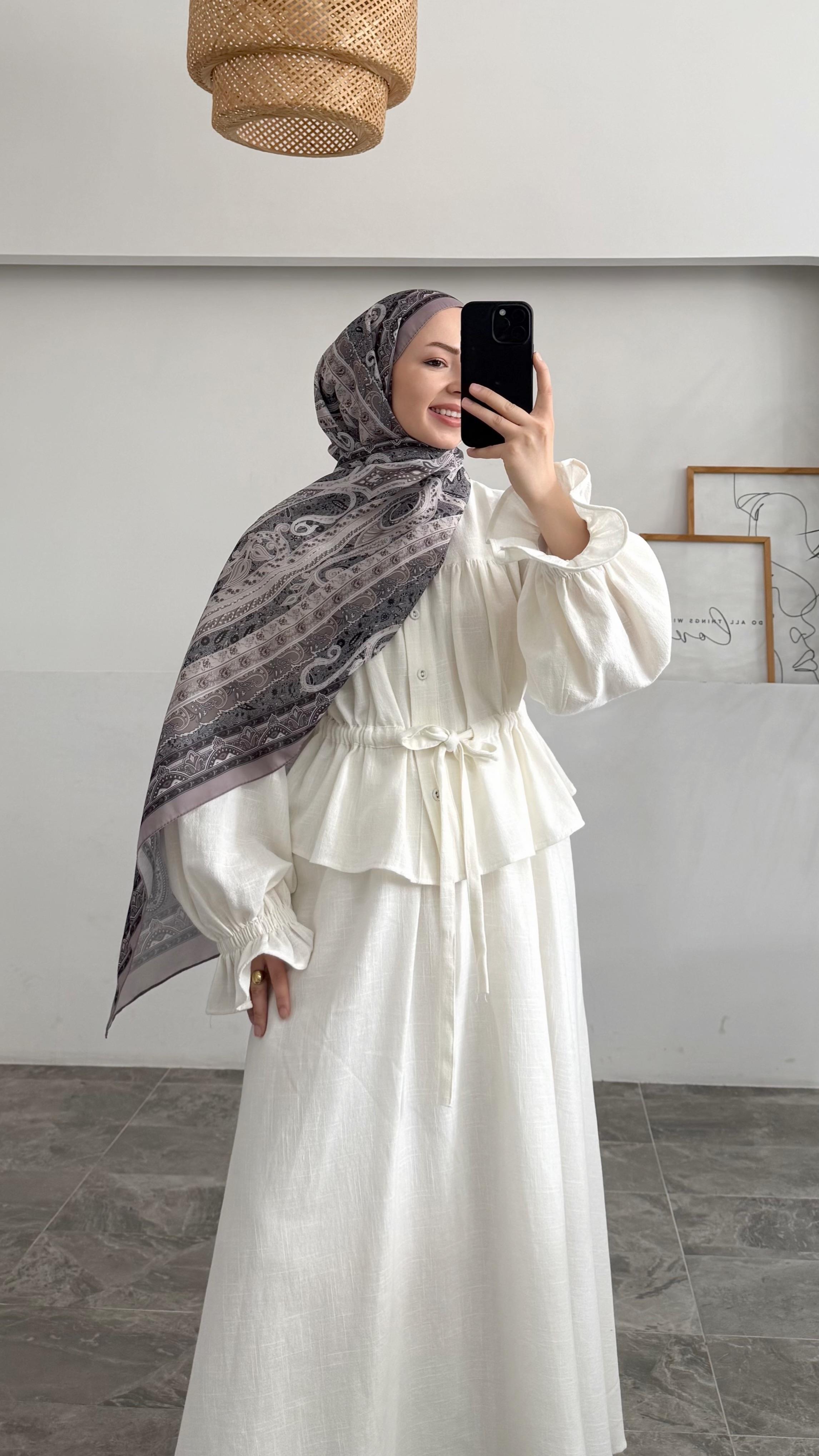 Freya Etnik Desen Vizon Şal