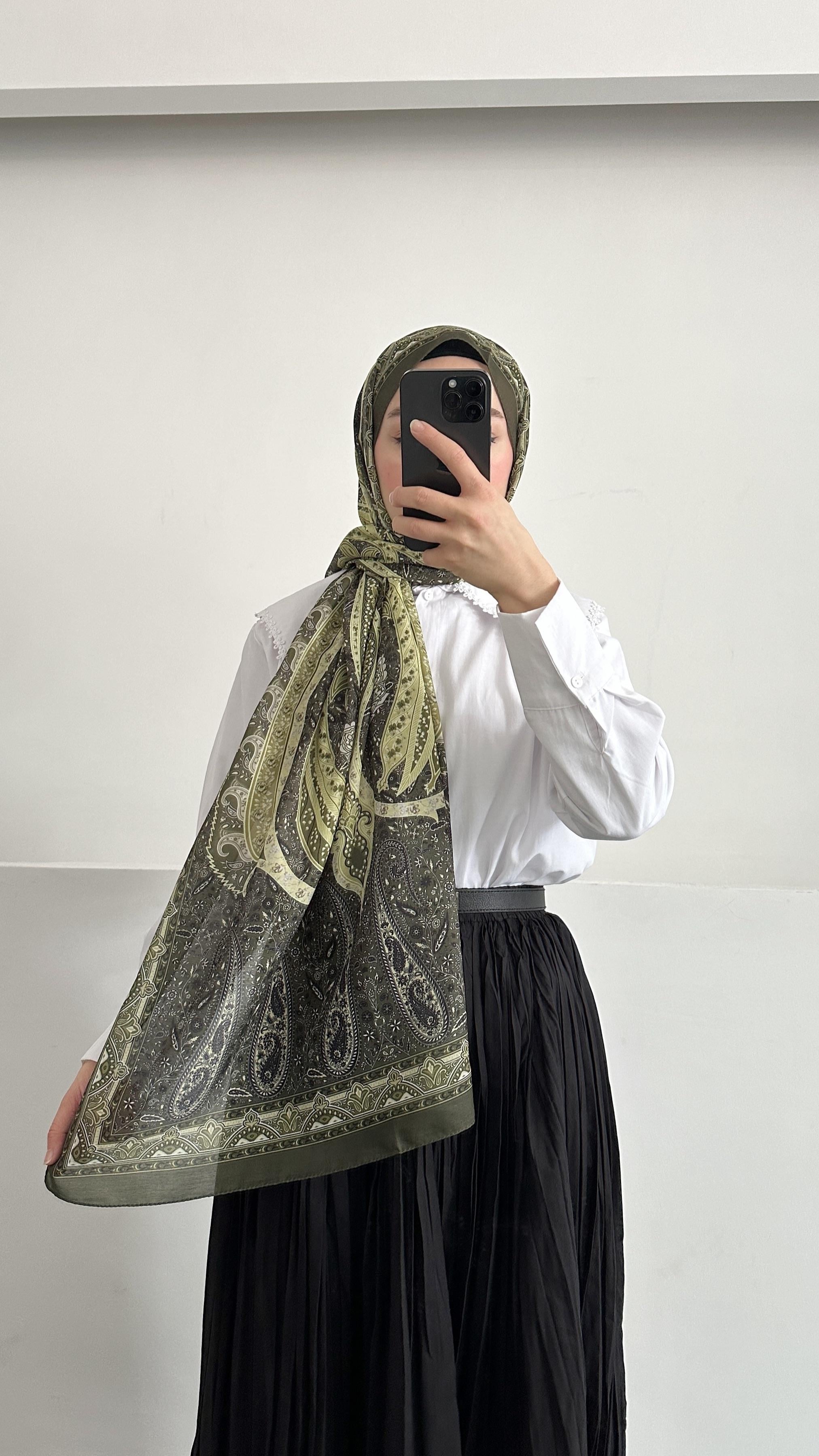 Freya Etnik Desen Yeşil Şal