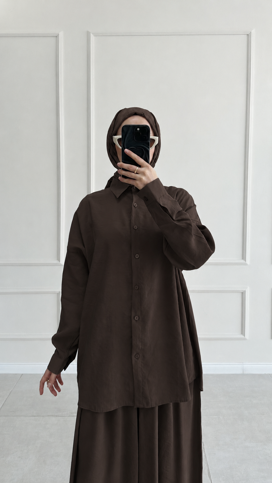 Hanka Oversize Acı Kahve Gömlek