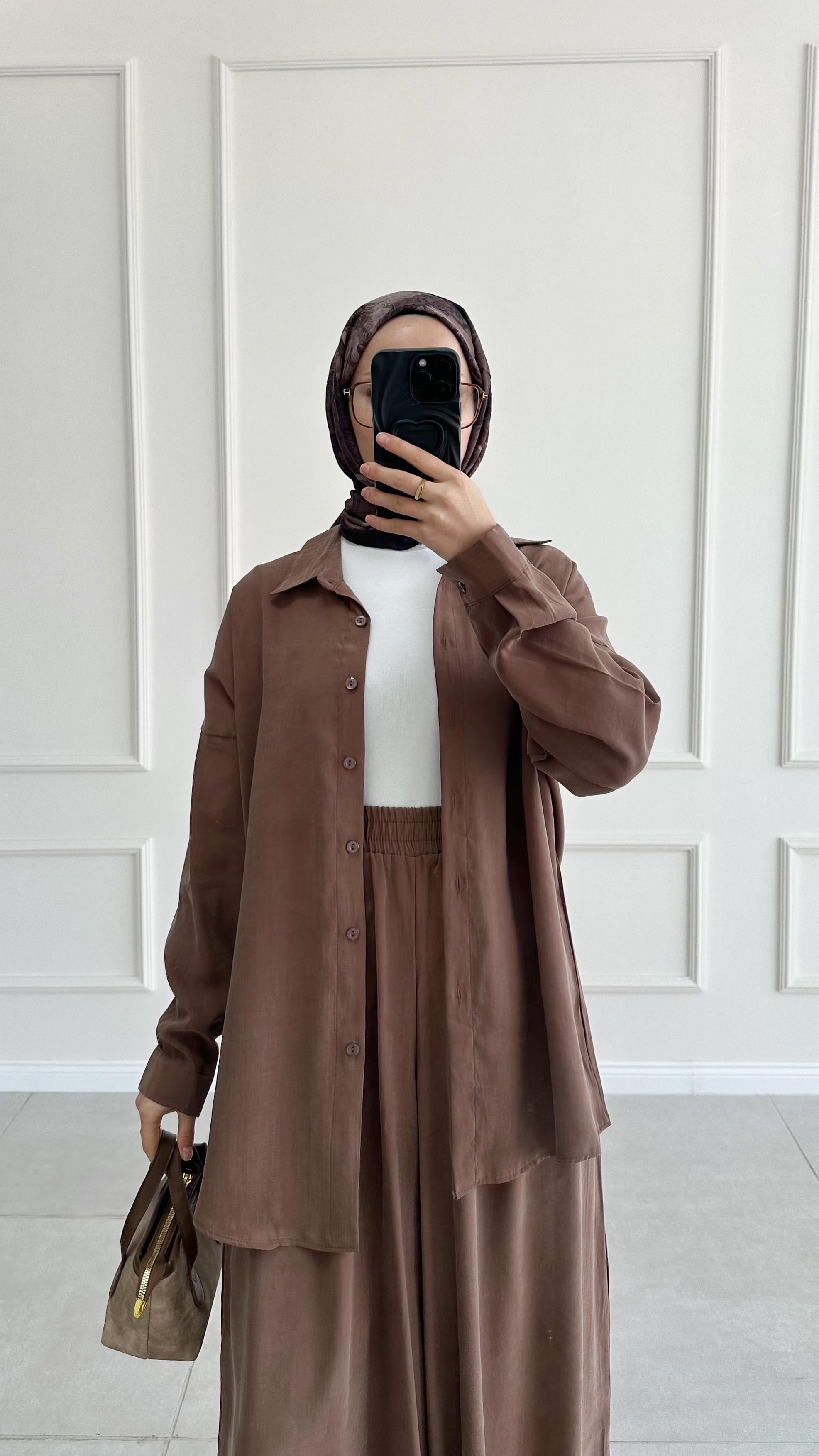 Hanka Oversize Kahverengi Gömlek