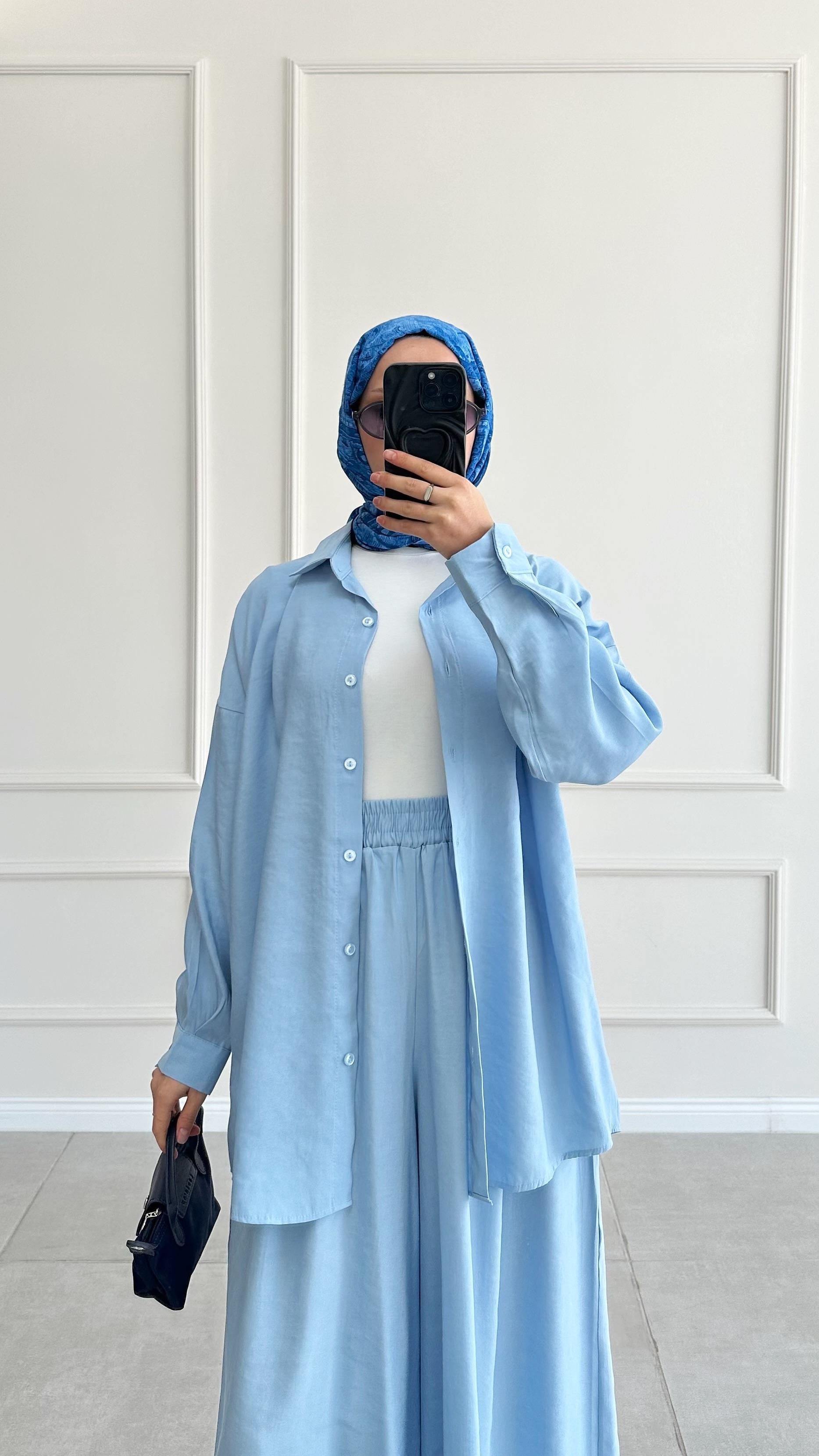 Hanka Oversize Mavi Gömlek