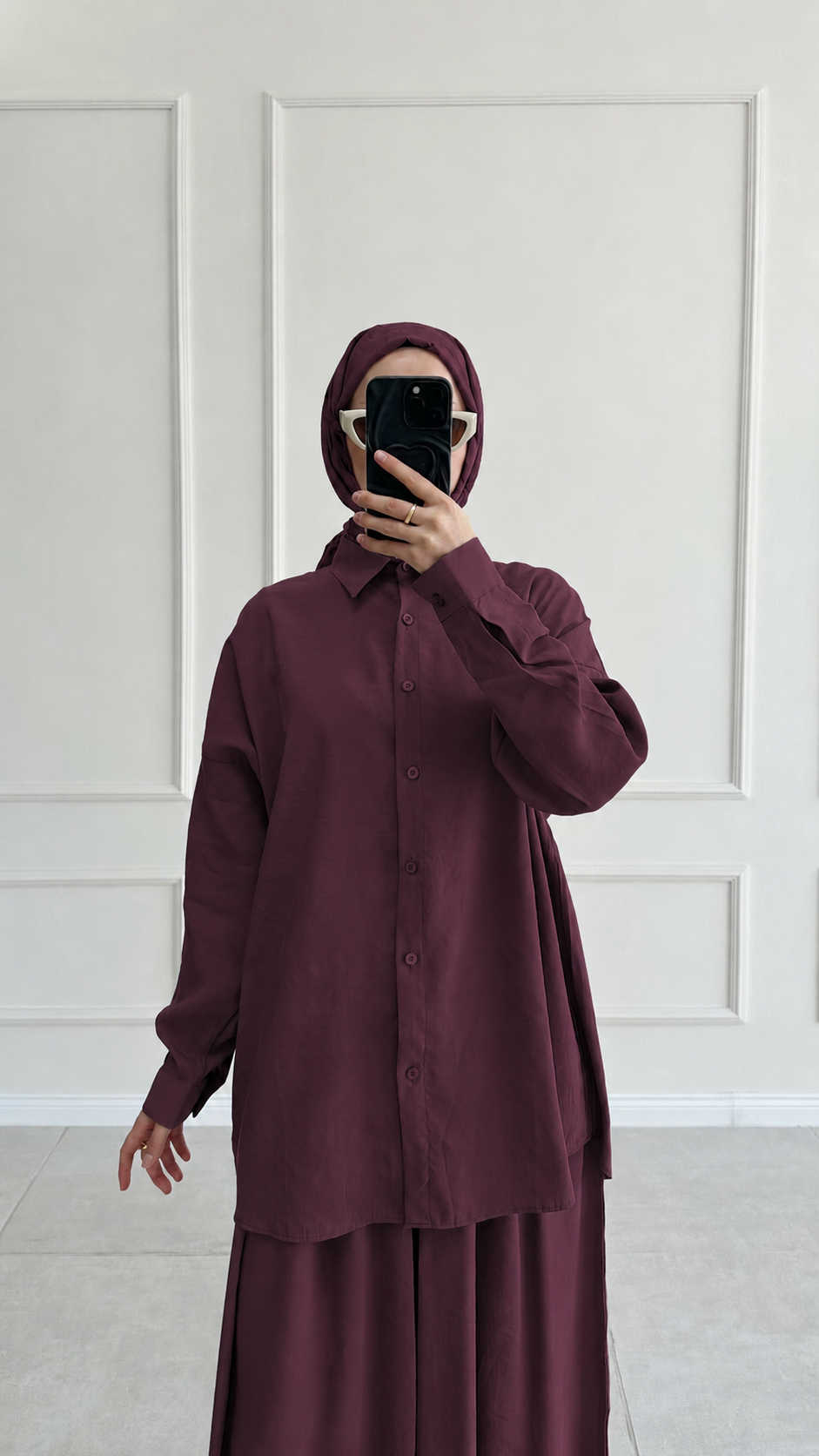 Hanka Oversize Mürdüm Gömlek