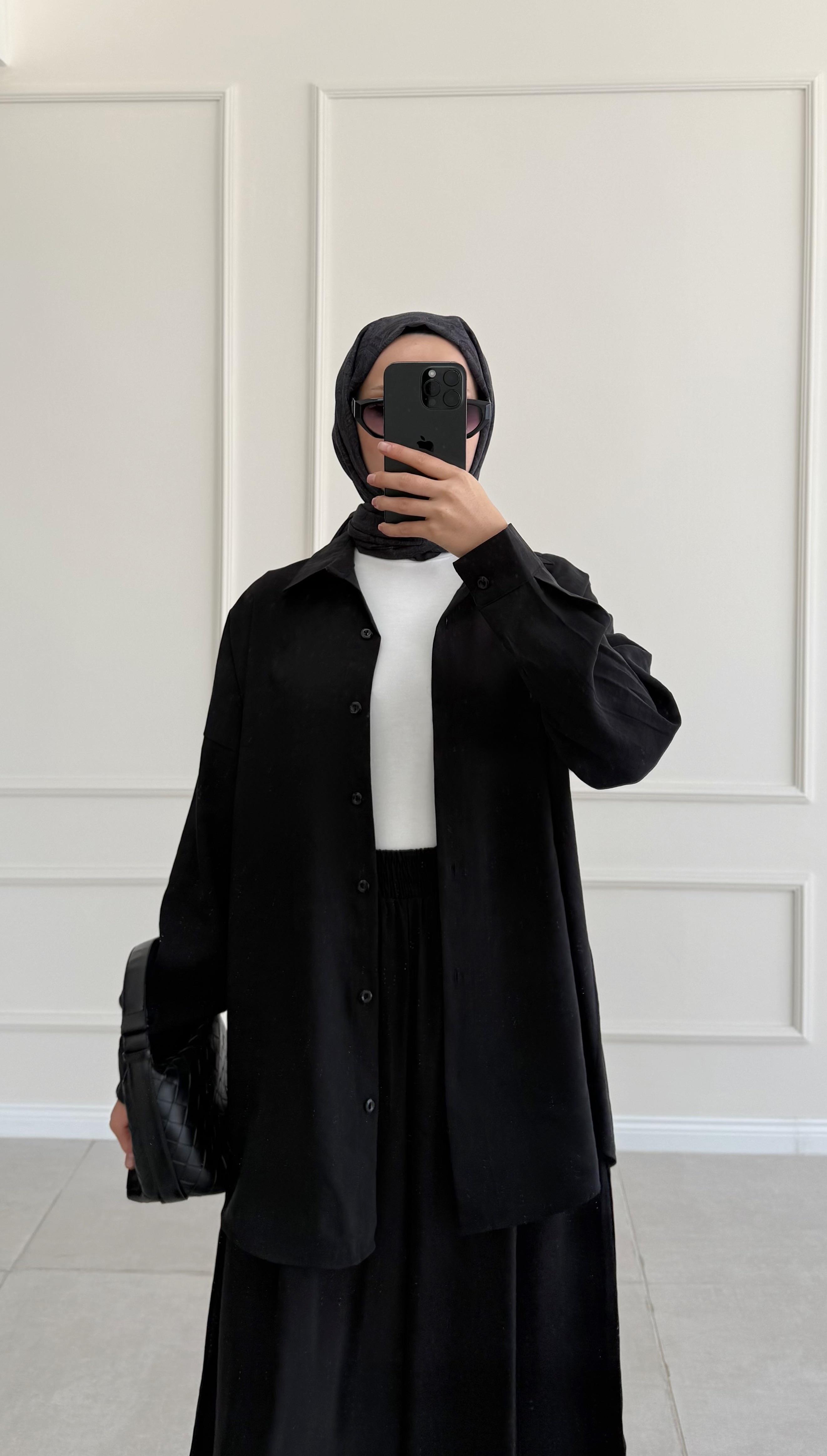 Hanka Oversize Siyah Gömlek