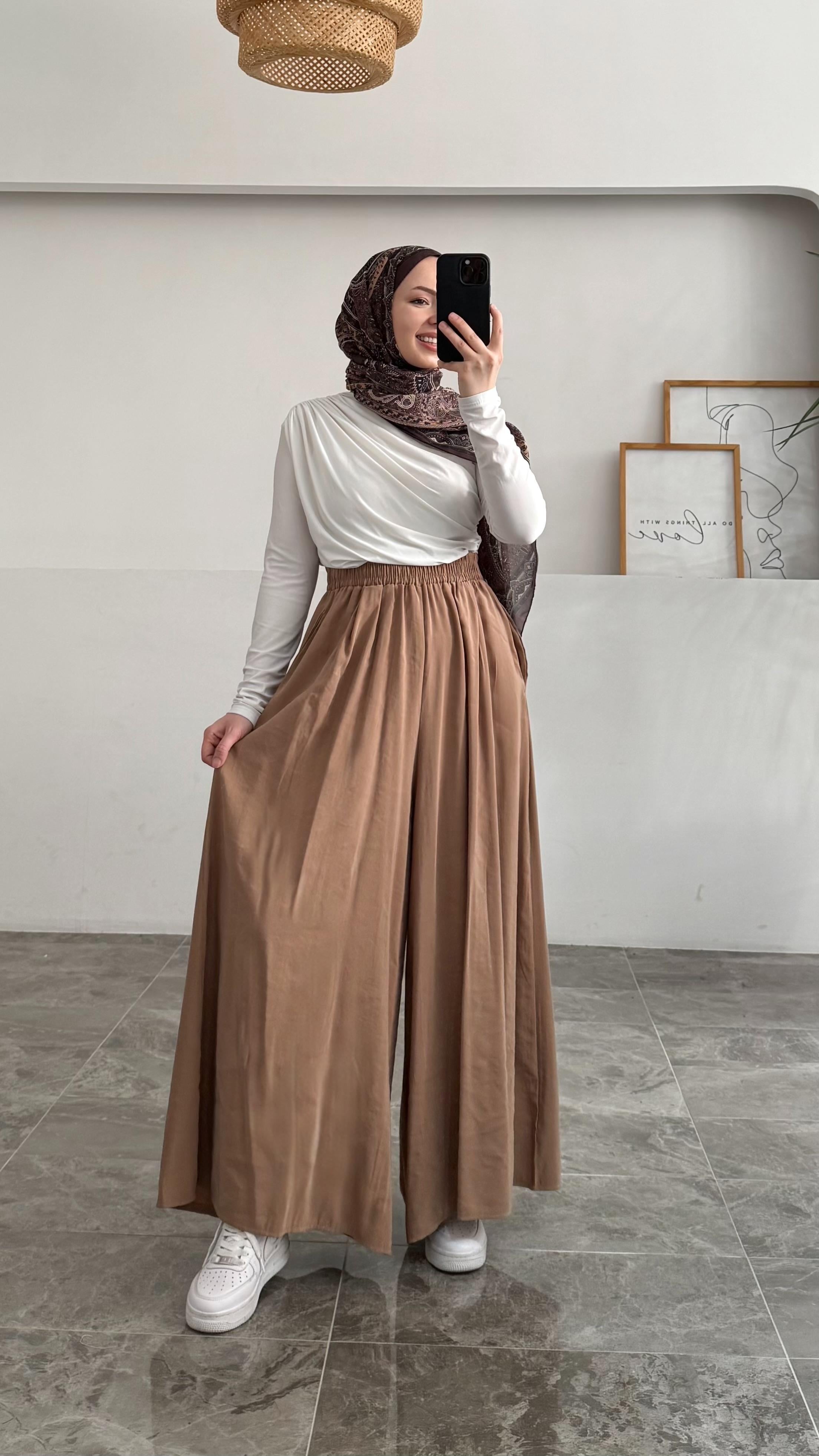 Hante Camel Bol Pantolon Etek