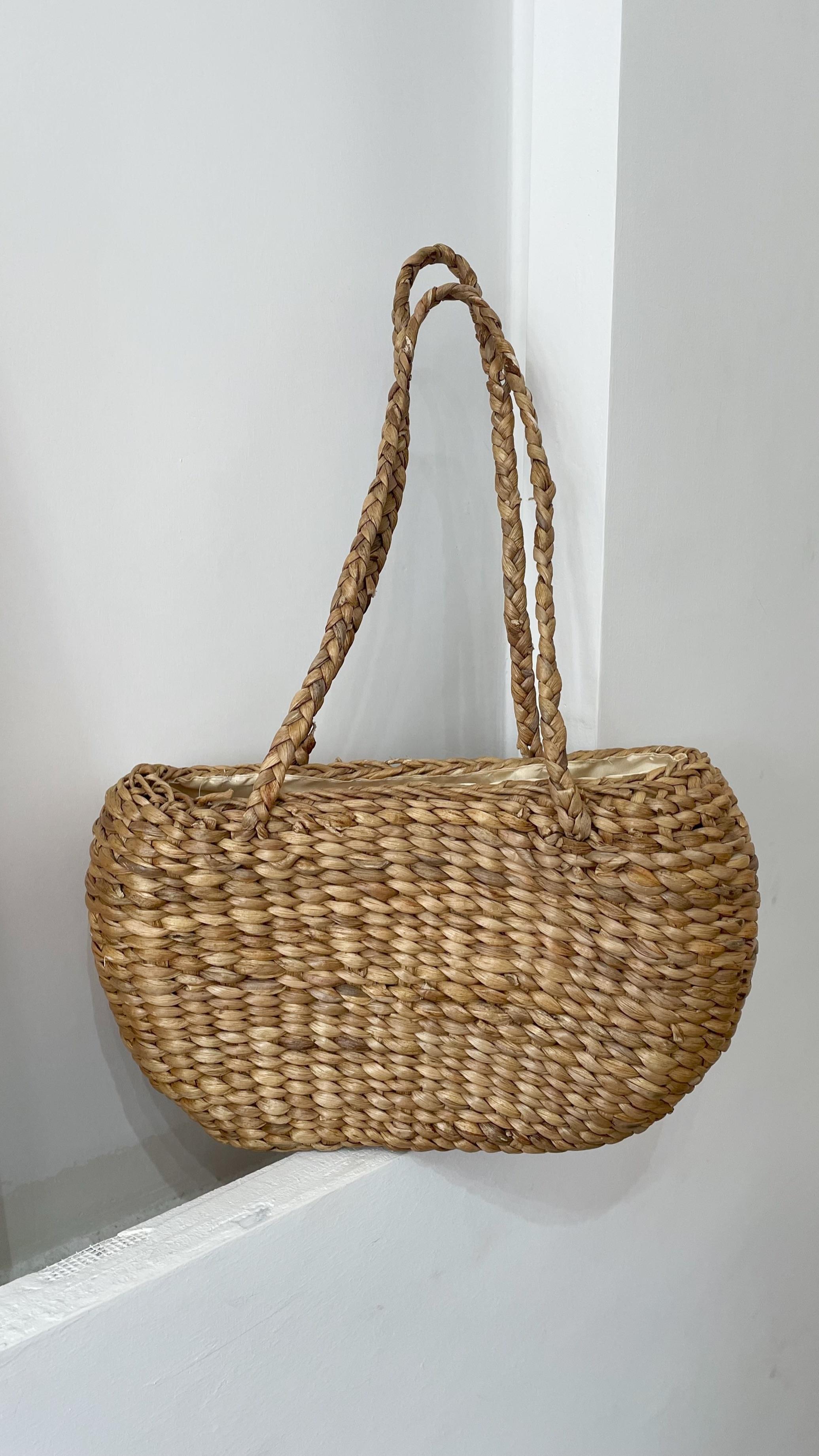 Hasır Sepet Bej Çanta