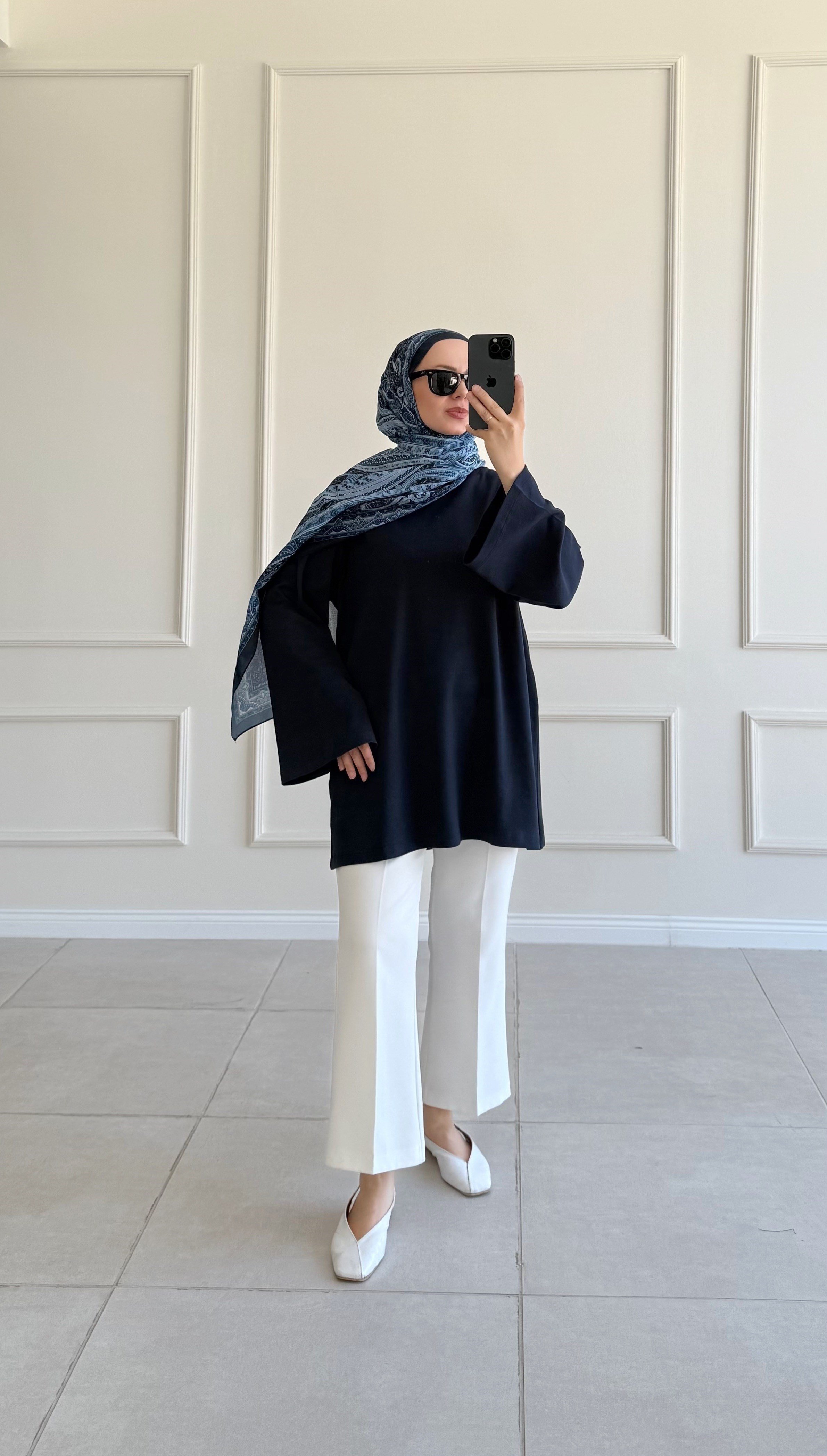 Jade Oversize Basic Lacivert Tunik