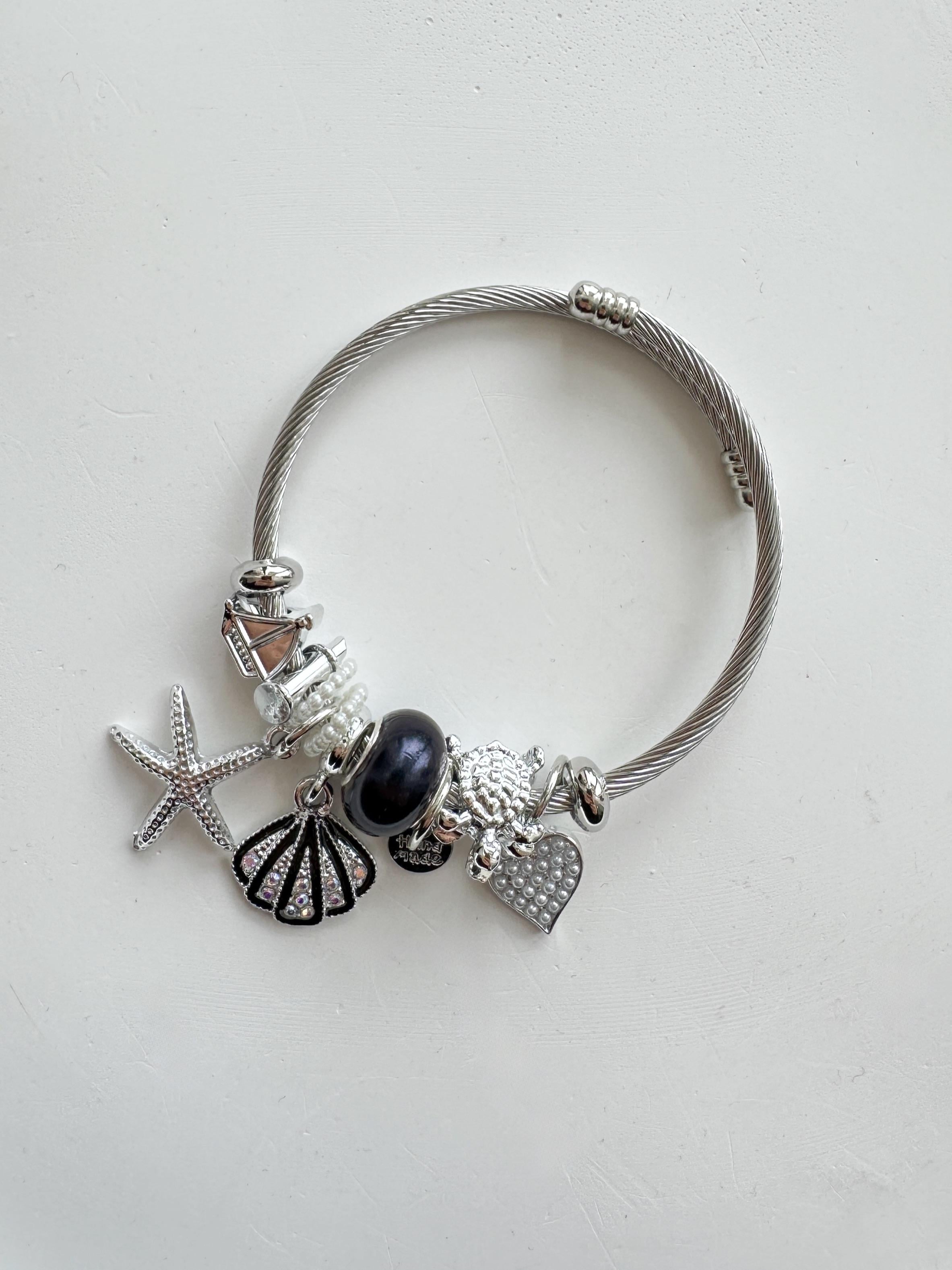 Juno Premıum Gümüş Siyah Pandora Bileklik