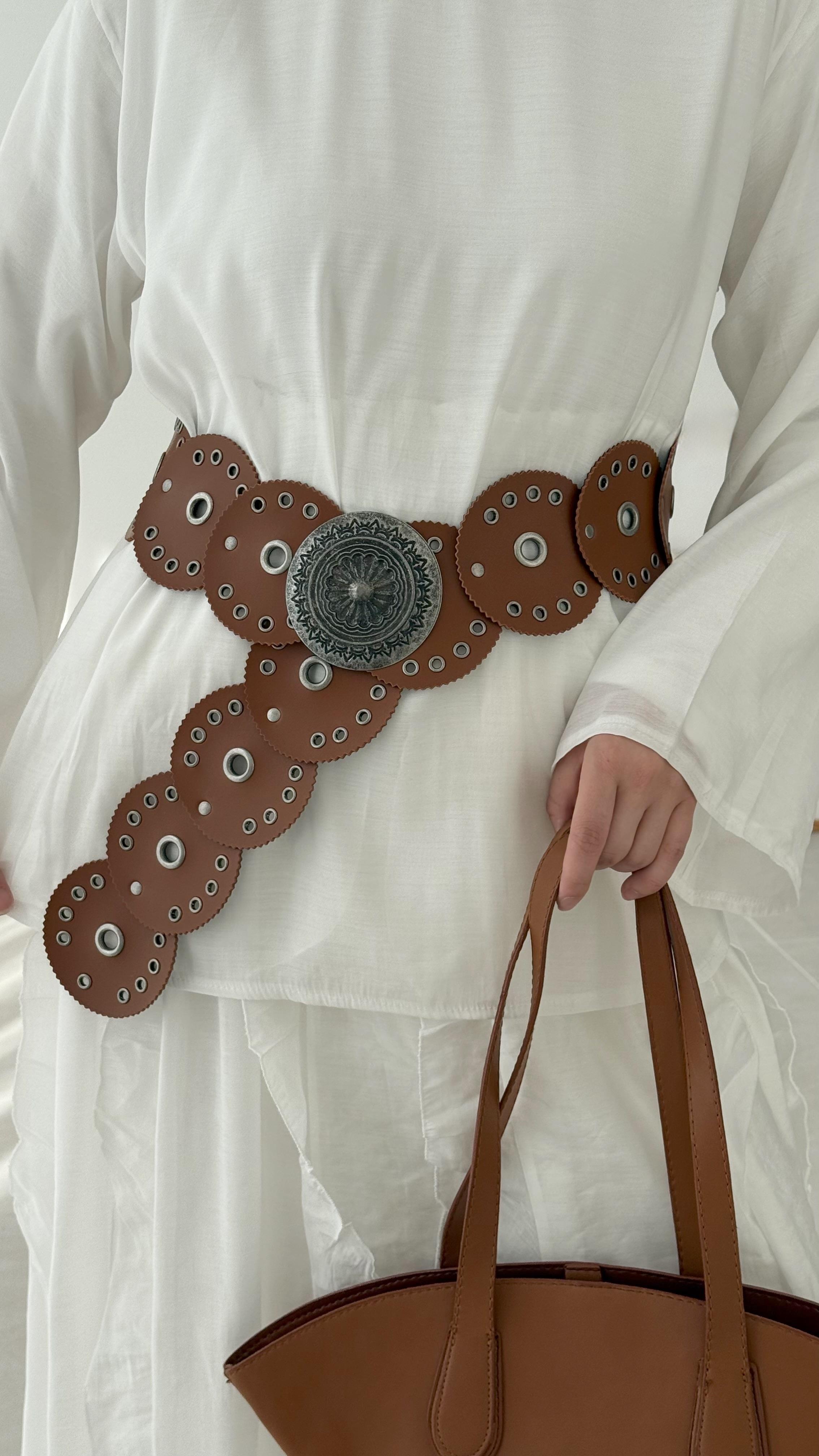 Kovboy Taba Deri Kadın Kemeri