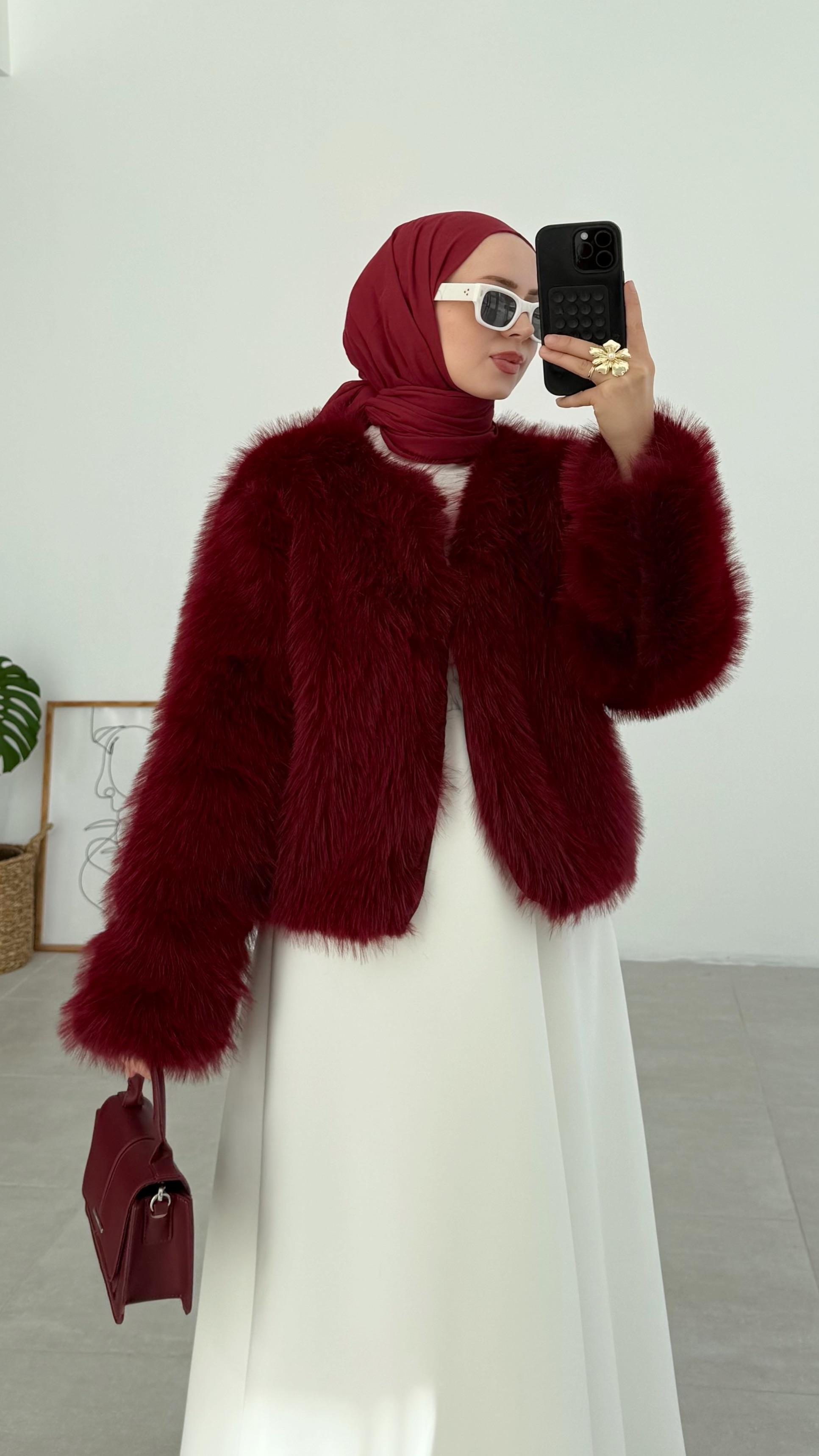 Lilac Premıum Kısa Bordo Kürk