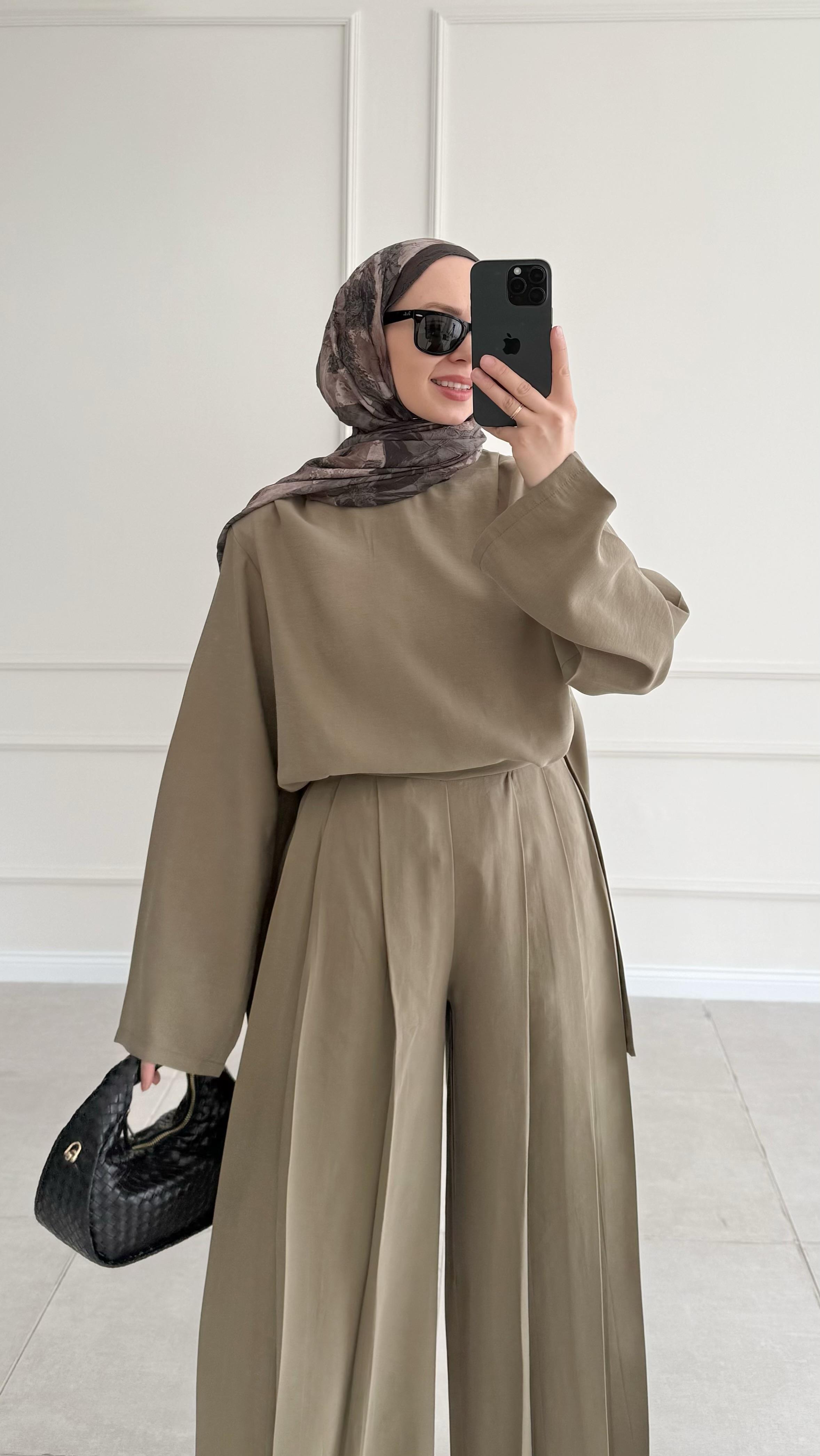 Lilay Modal Yağ Yeşili Takım