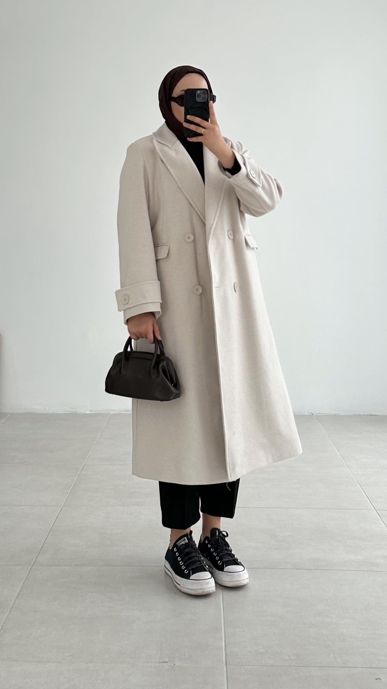 Lilina Geniş Manşet Kaşe Premıum Taş Kaban 