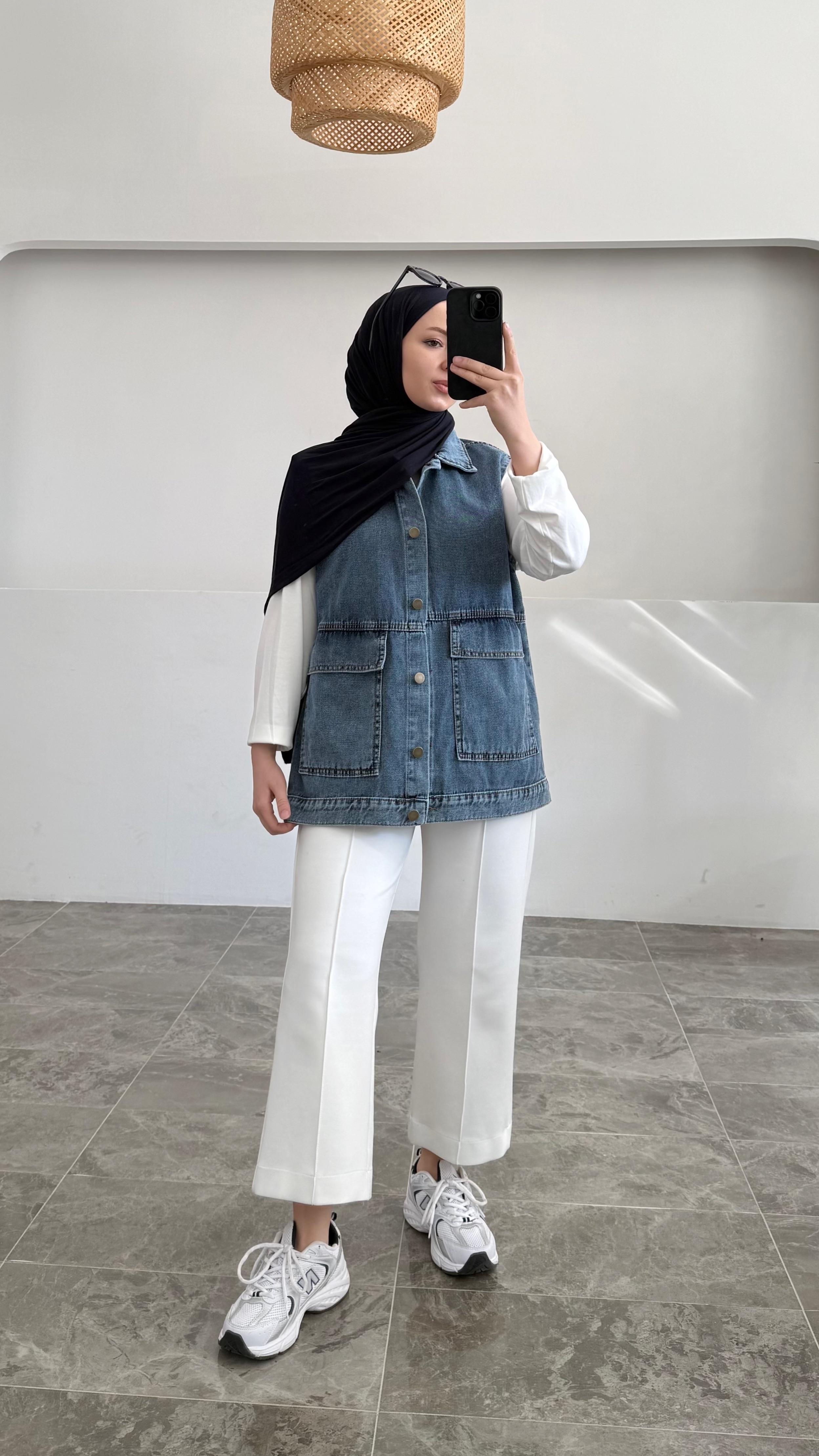 Lucas Denim Mavi Kot Yelek