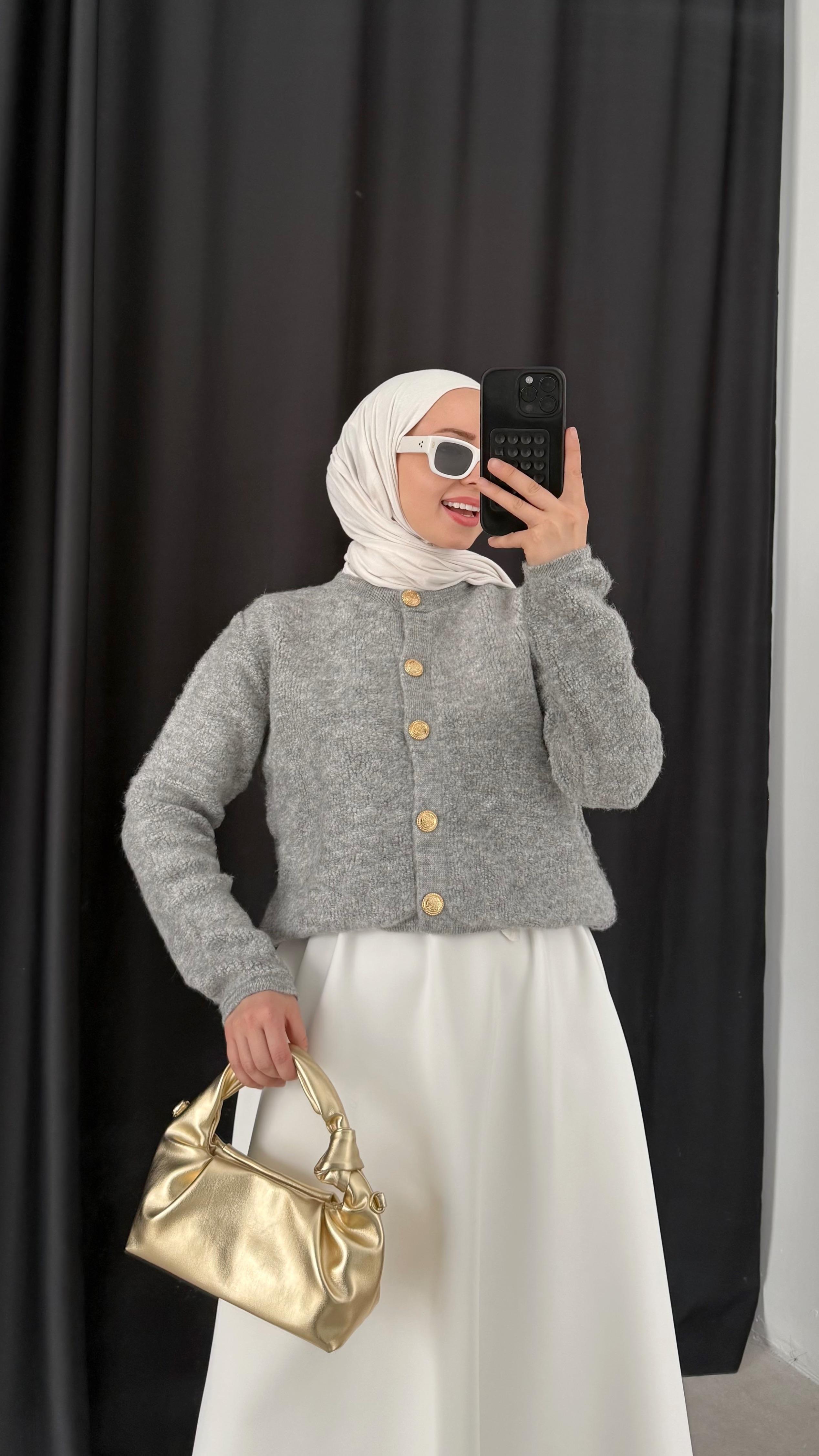 Mary Peluş Gri Hırka