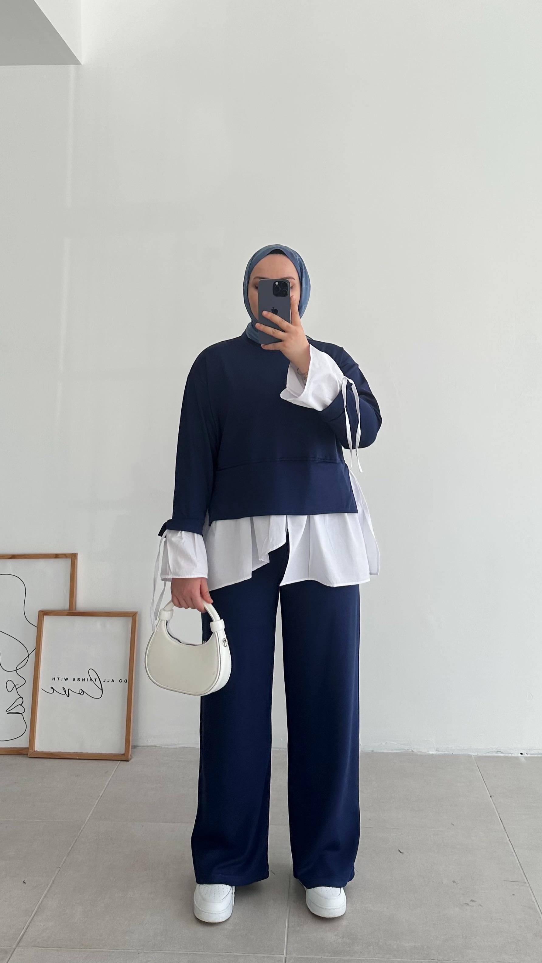 Mehista Gömlek Detaylı Lacivert Takım